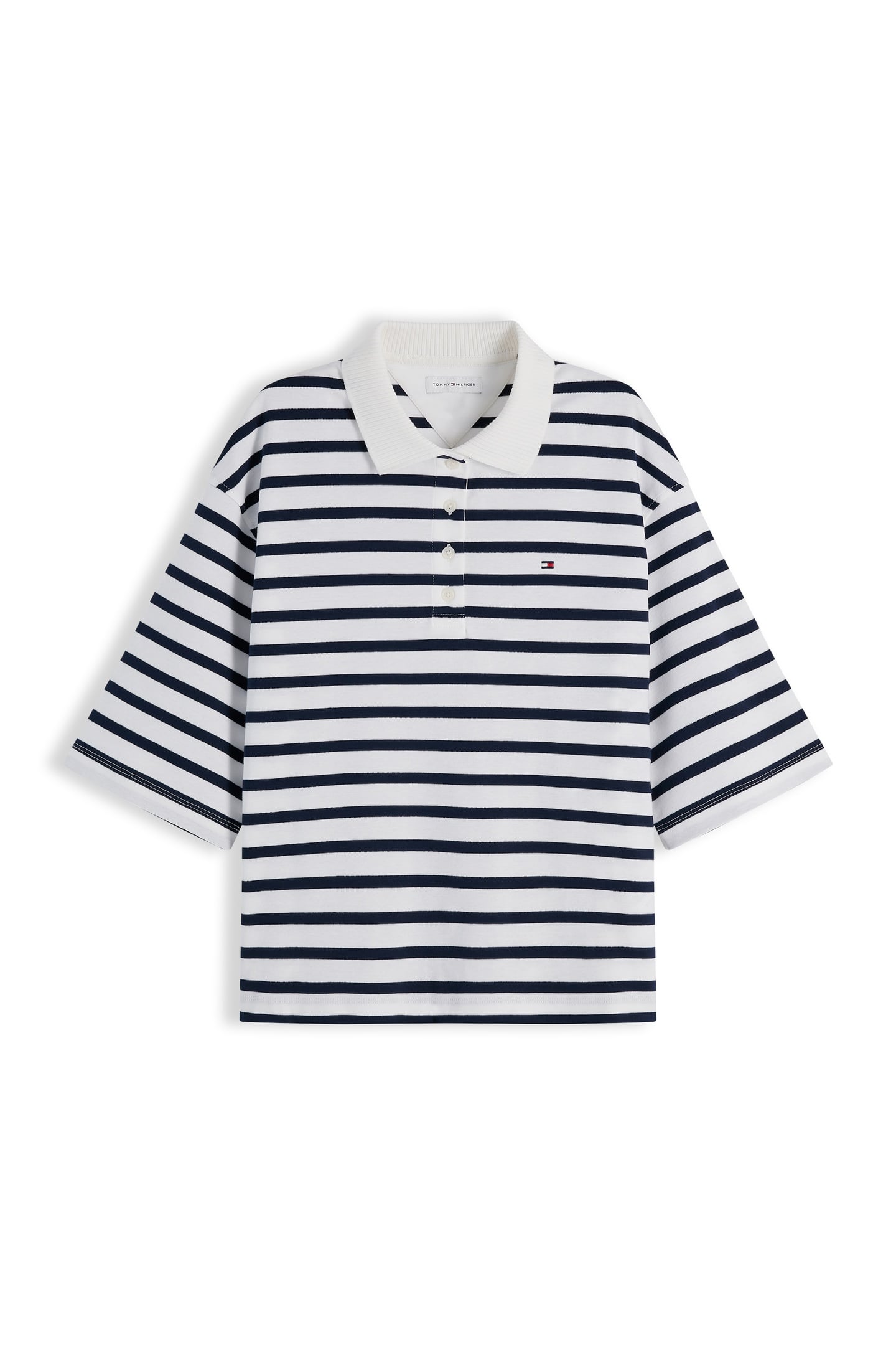 INTERLOCK RELAXED SS POLO BRETON STRIPE ECRU/DARK NIGHT NAVY 4