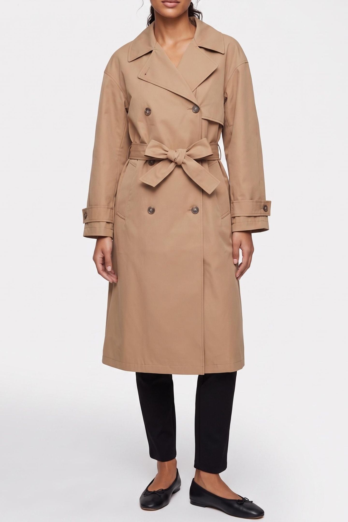 CLASSIC LONG COTTON COAT TANNIN 1