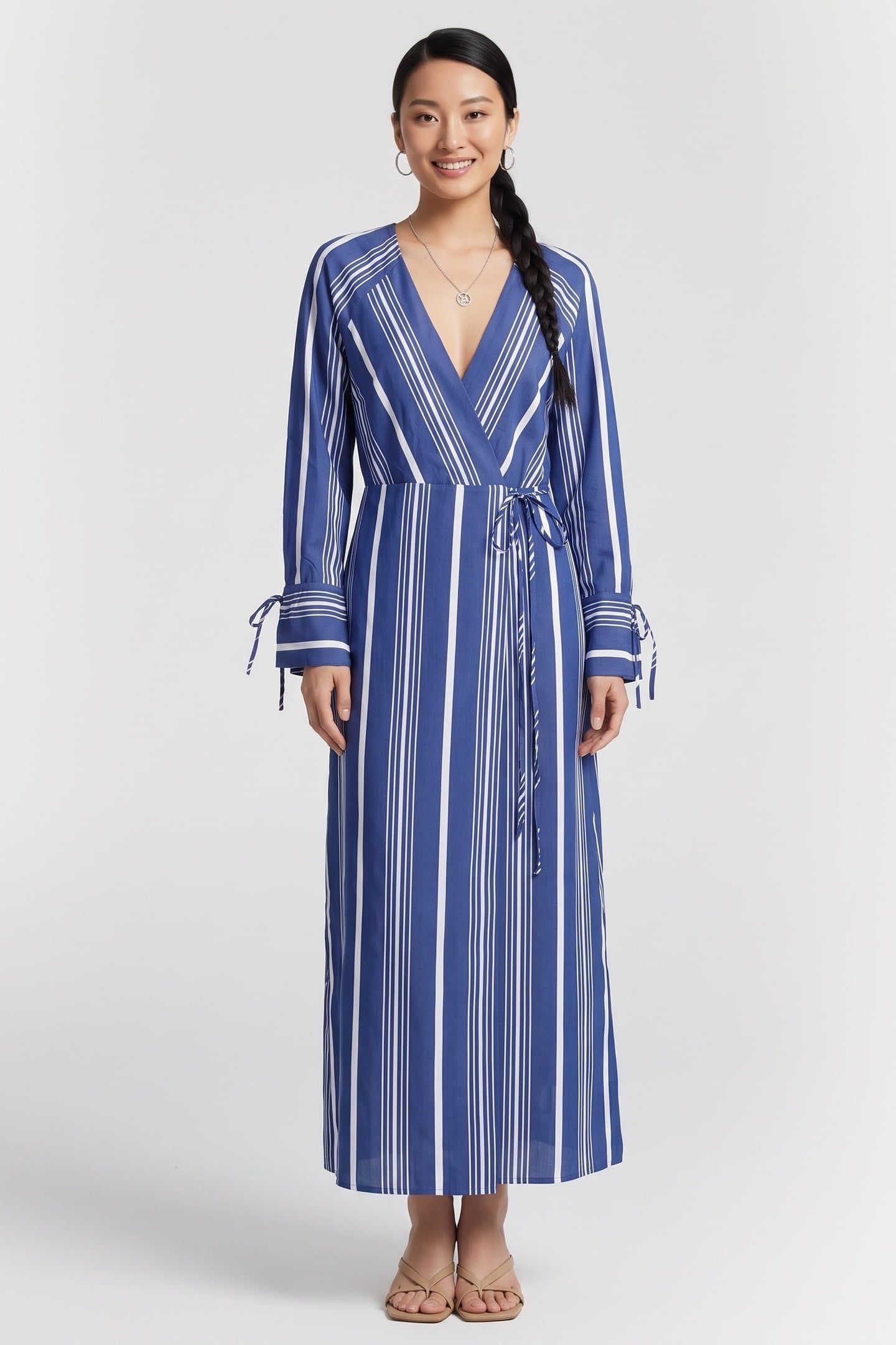 FREJA STRIPE DRESS BLUE 1