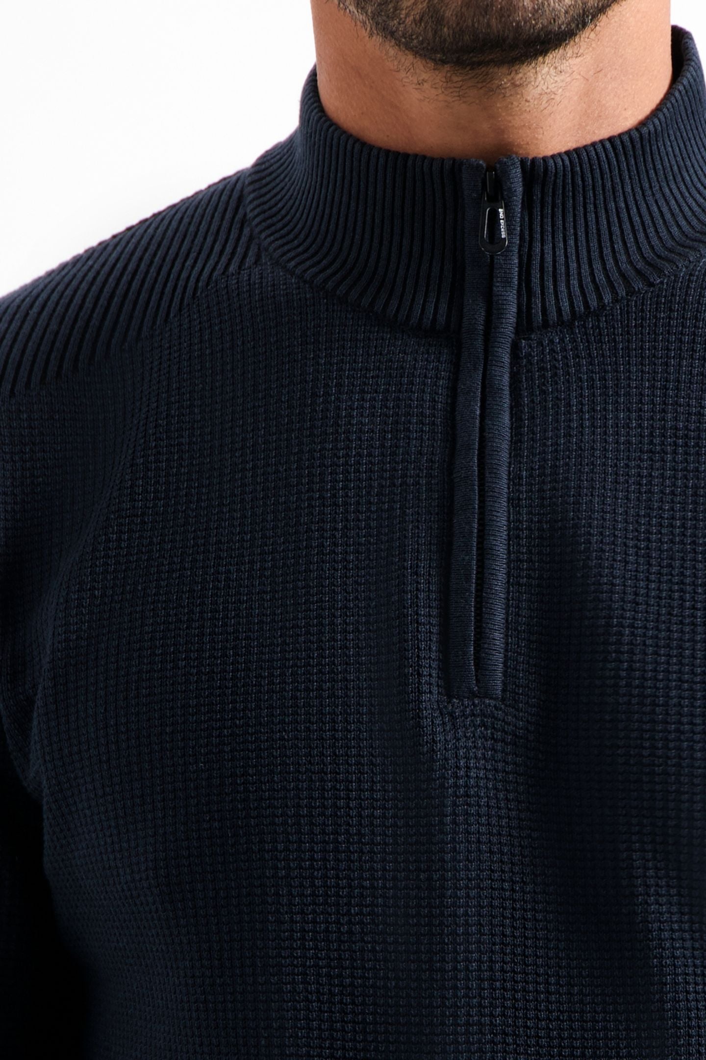 PULLOVER HALF ZIP PLATED STRUCTURE KNIT NIGHT 6