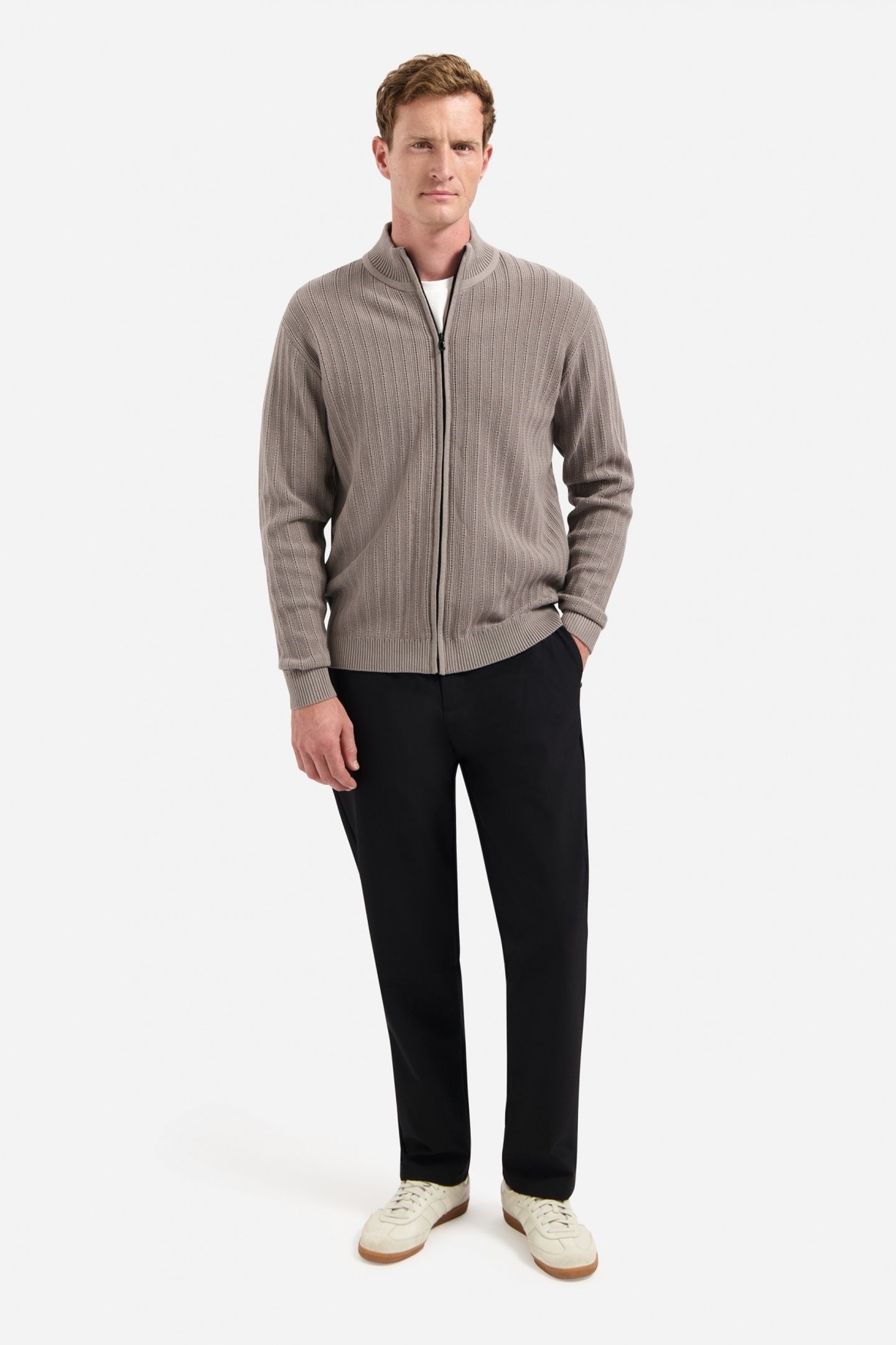 CARDIGAN FULL ZIP RELIEF CLAY 2