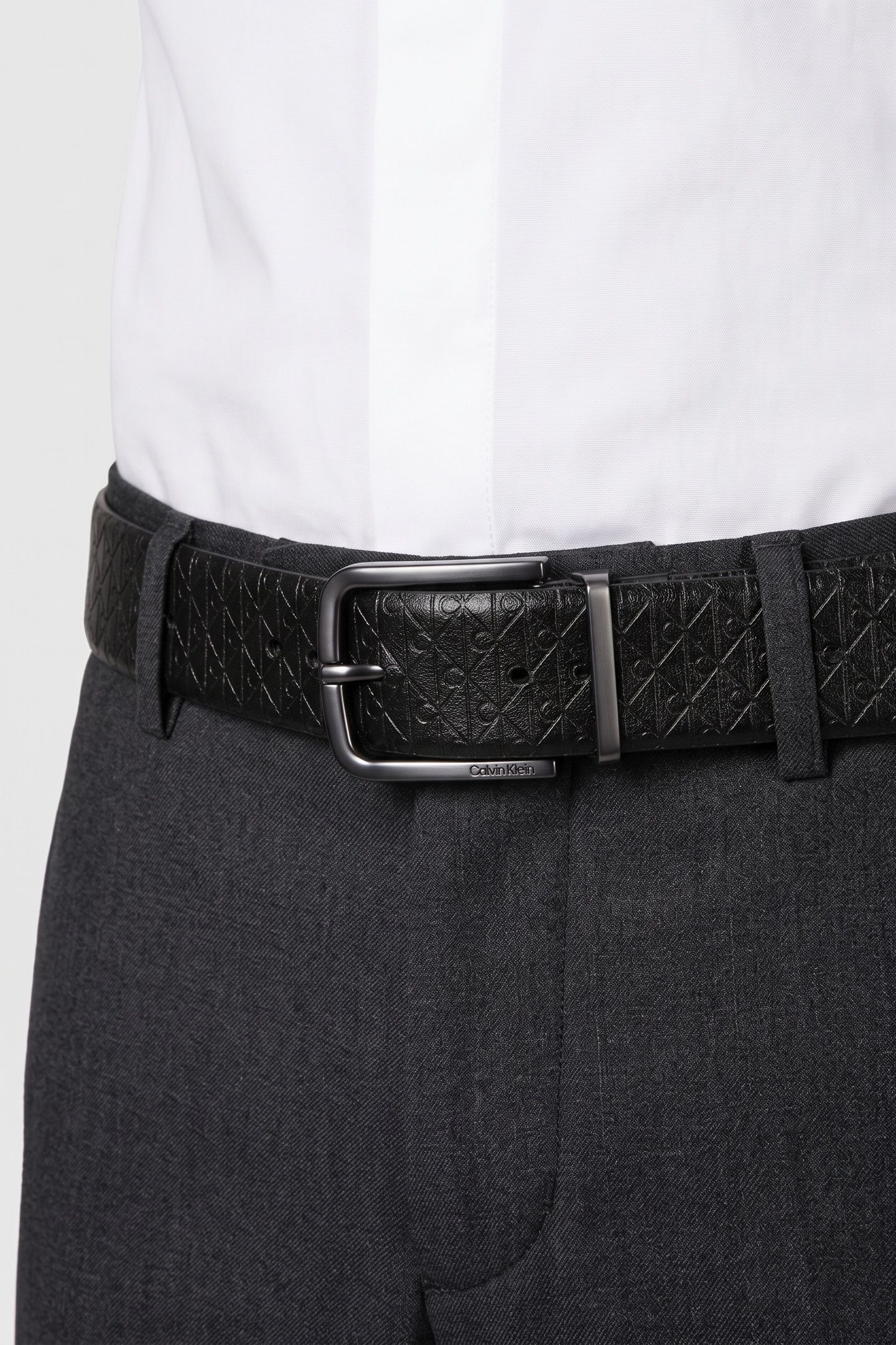 ROUND BUCKLE SMOOTH BELT BLACK/BLACK/MATTE GUNMETAL 3