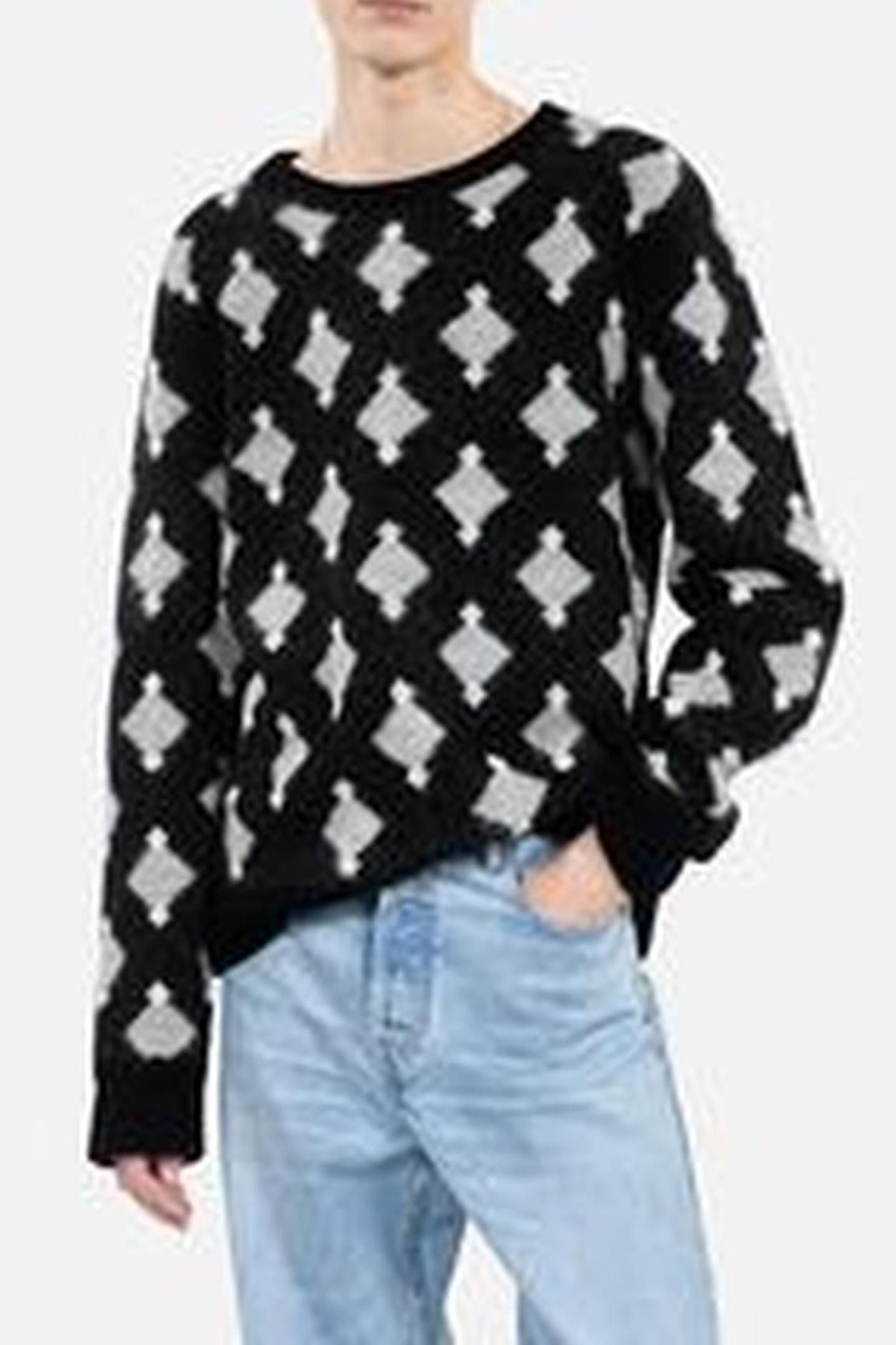 PULL COL ROUND BLACK GREY WHITE 4