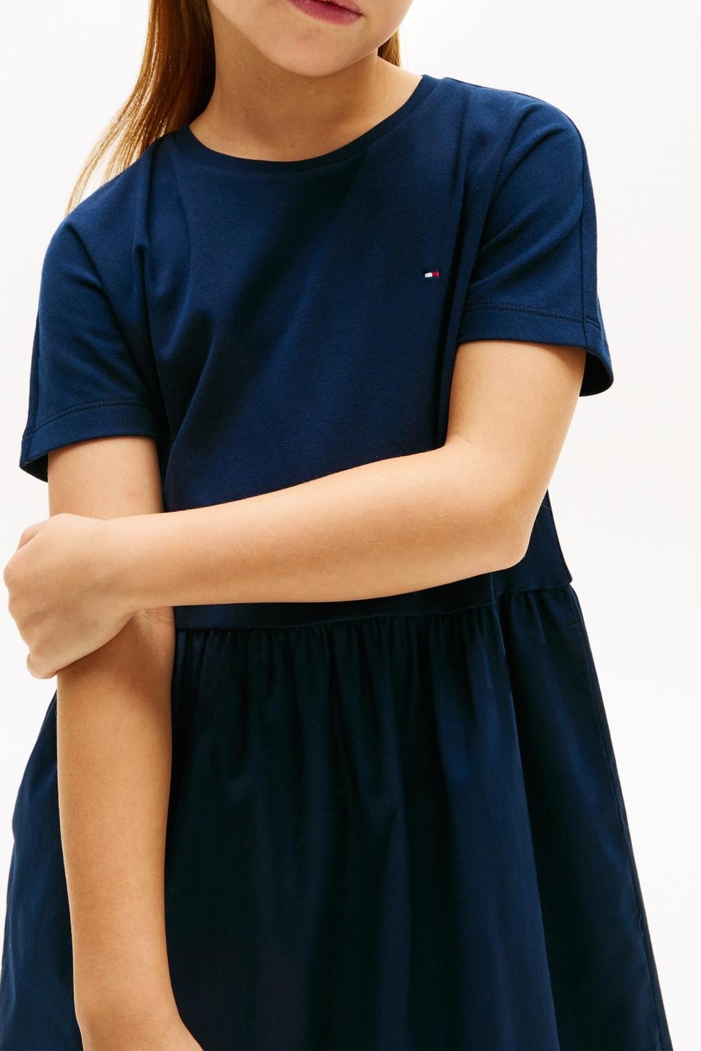 GIRLS MIX MEDIA DRESS SS DARK NIGHT NAVY 3