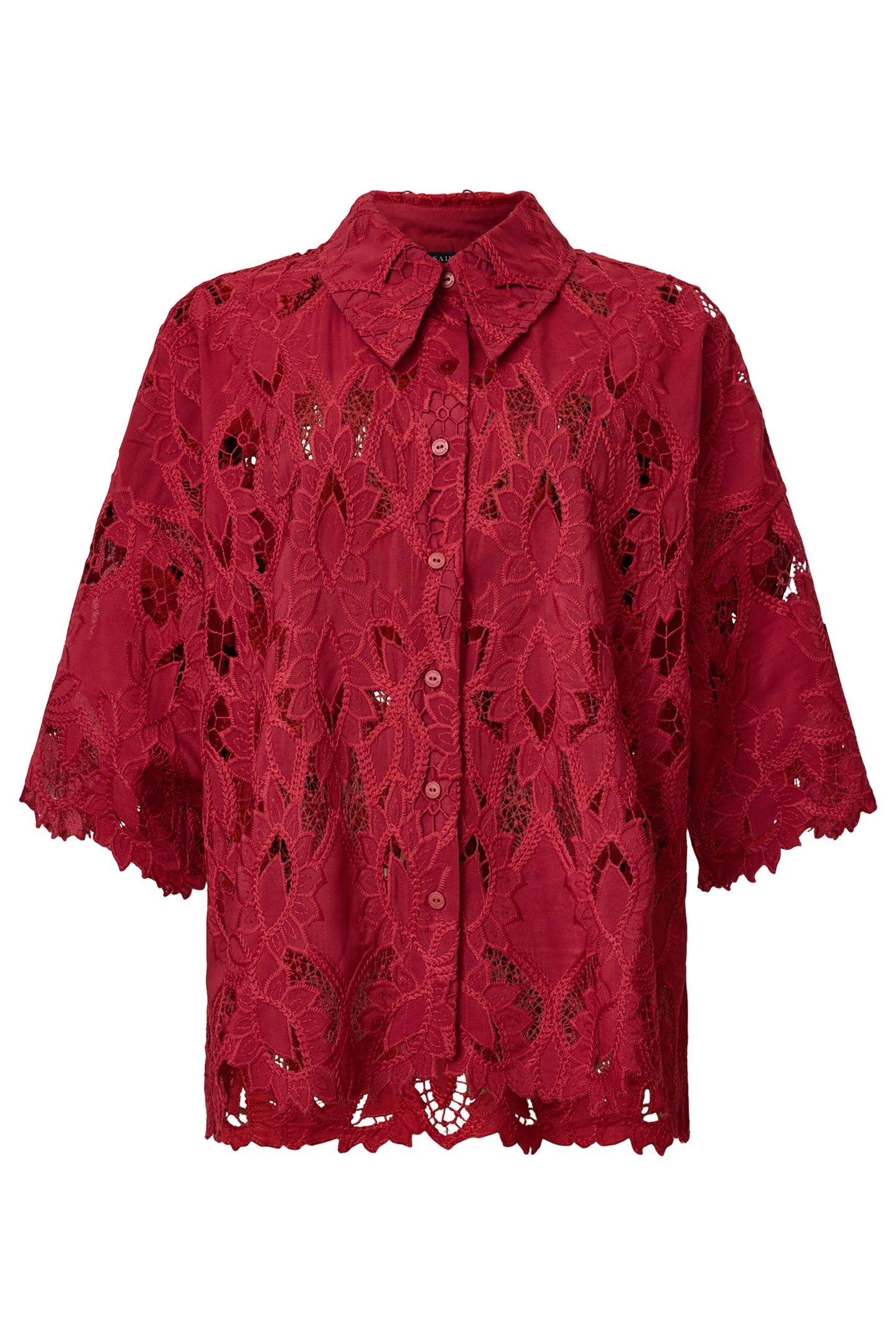 CHARLI EMB SHIRT BURNT BRICK RED 6