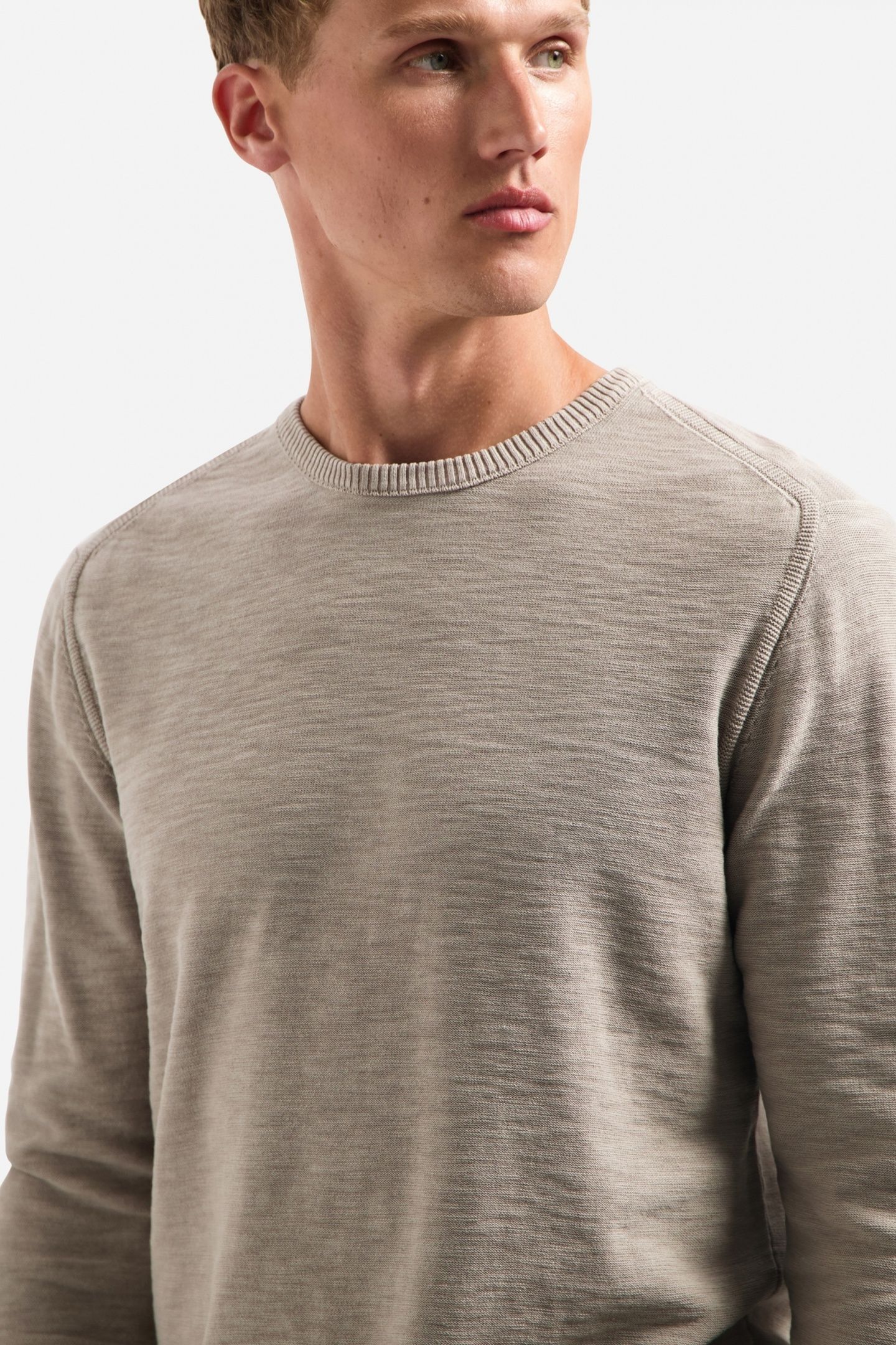 PULLOVER CREWNECK GARMENT DYED + STONE WASHED CLAY 2
