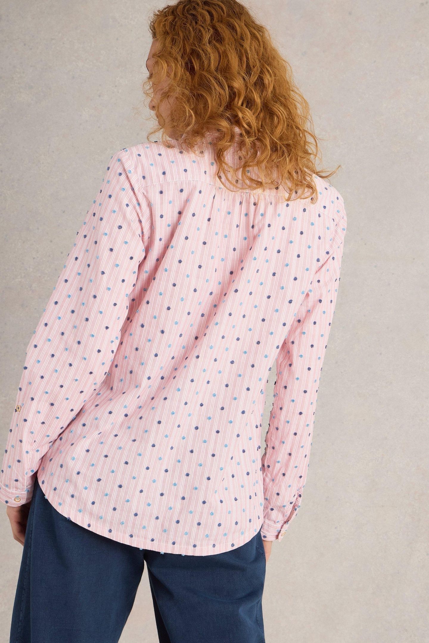 SOPHIE ORGANIC COTTON SHIRT RED MULTI 4