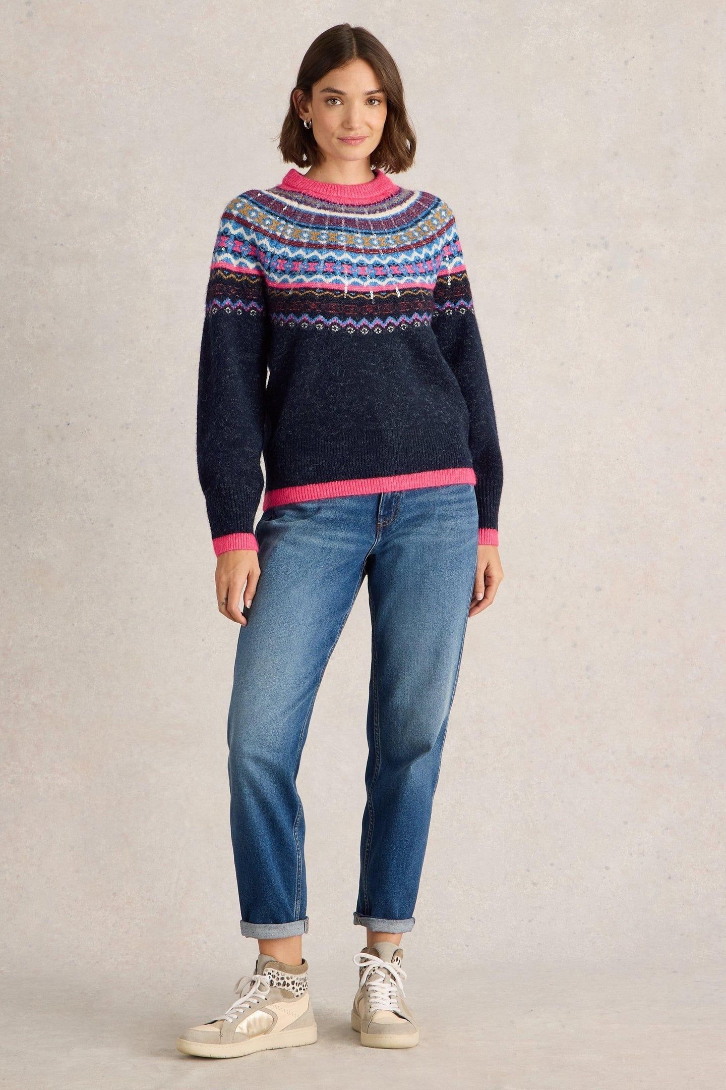FROSTED FAIRISLE JUMPER NAVY MULTI 1
