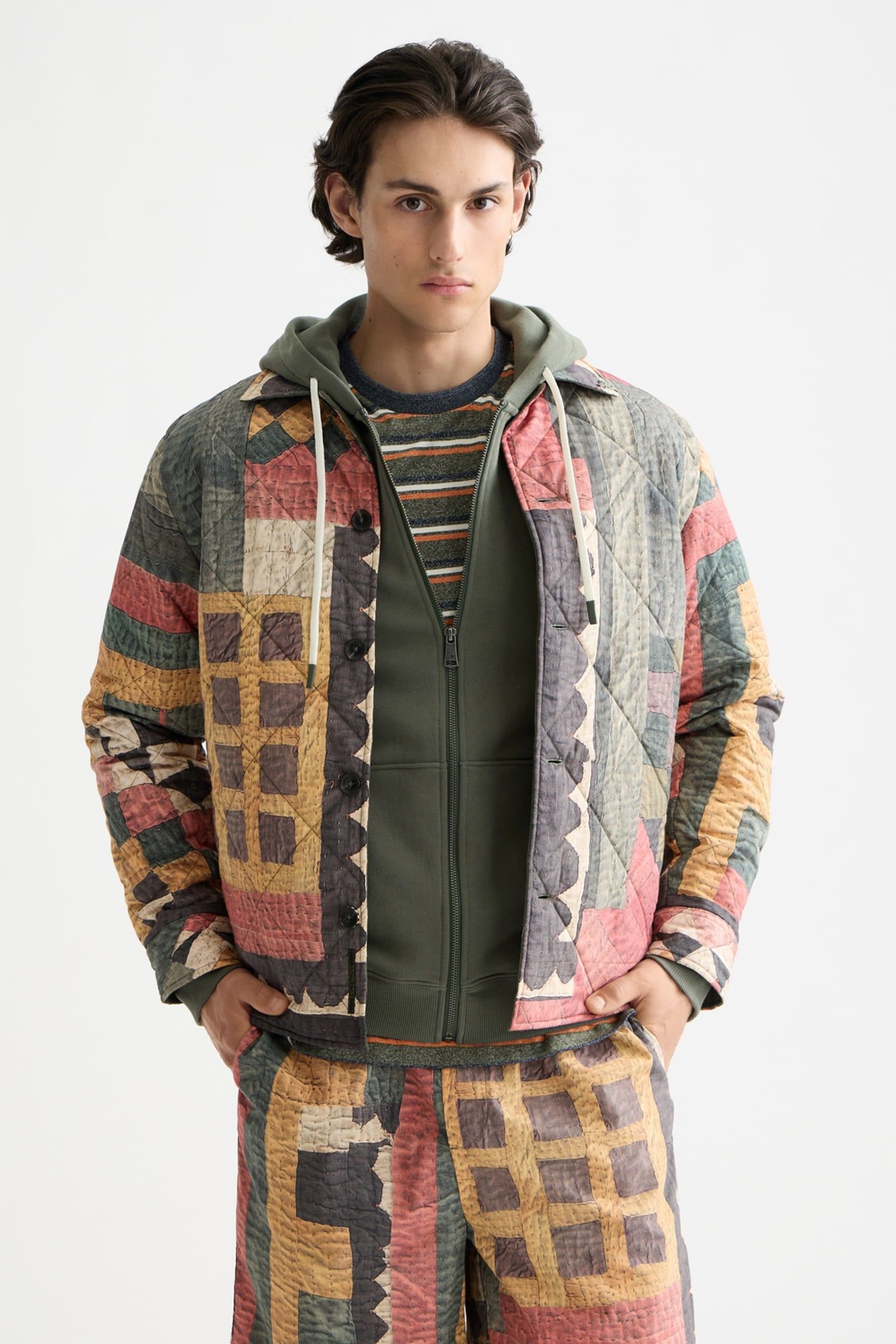 PATCHWORK MOUNTAIN PRINT OVERSHIRT MOUNTAINS PATCHWORK 1