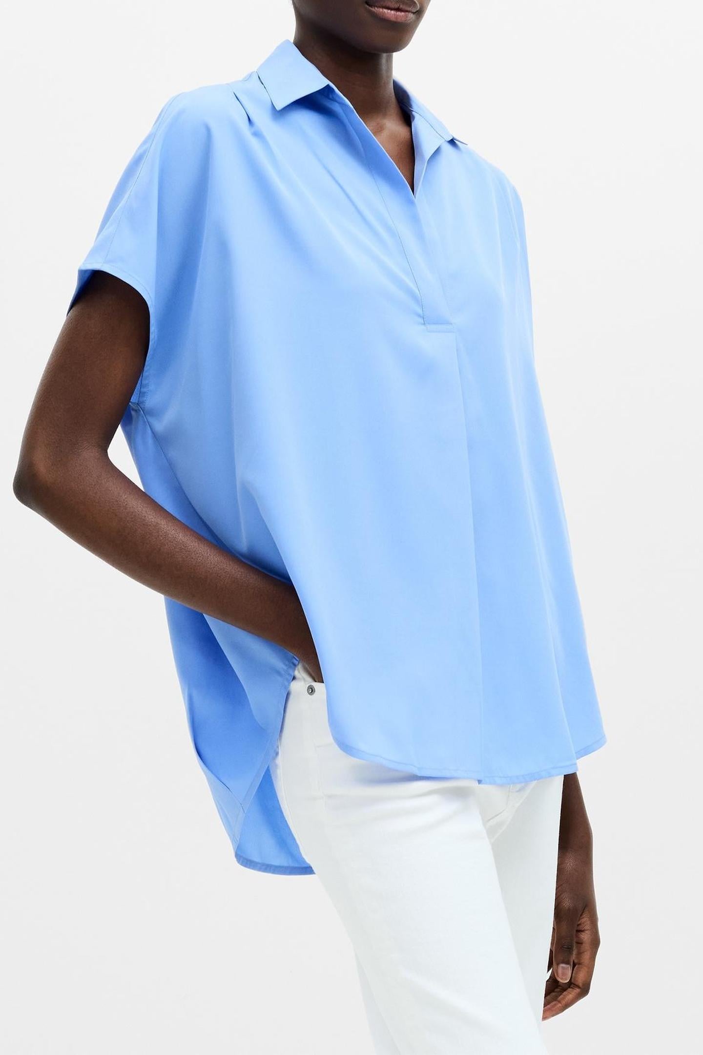 CREPE LIGHT SLEEVELESS POPOVER CORNFLOWER BLUE 1