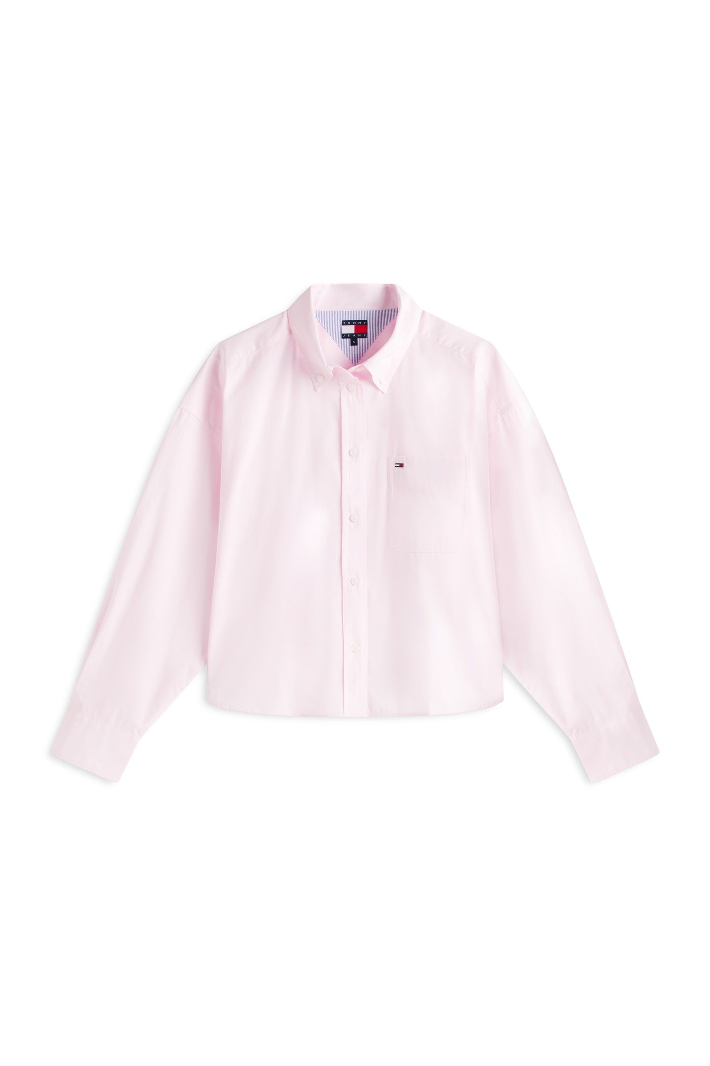 RELAXED FIT CROPPED POPLIN SHIRT PEARLY PINK 4
