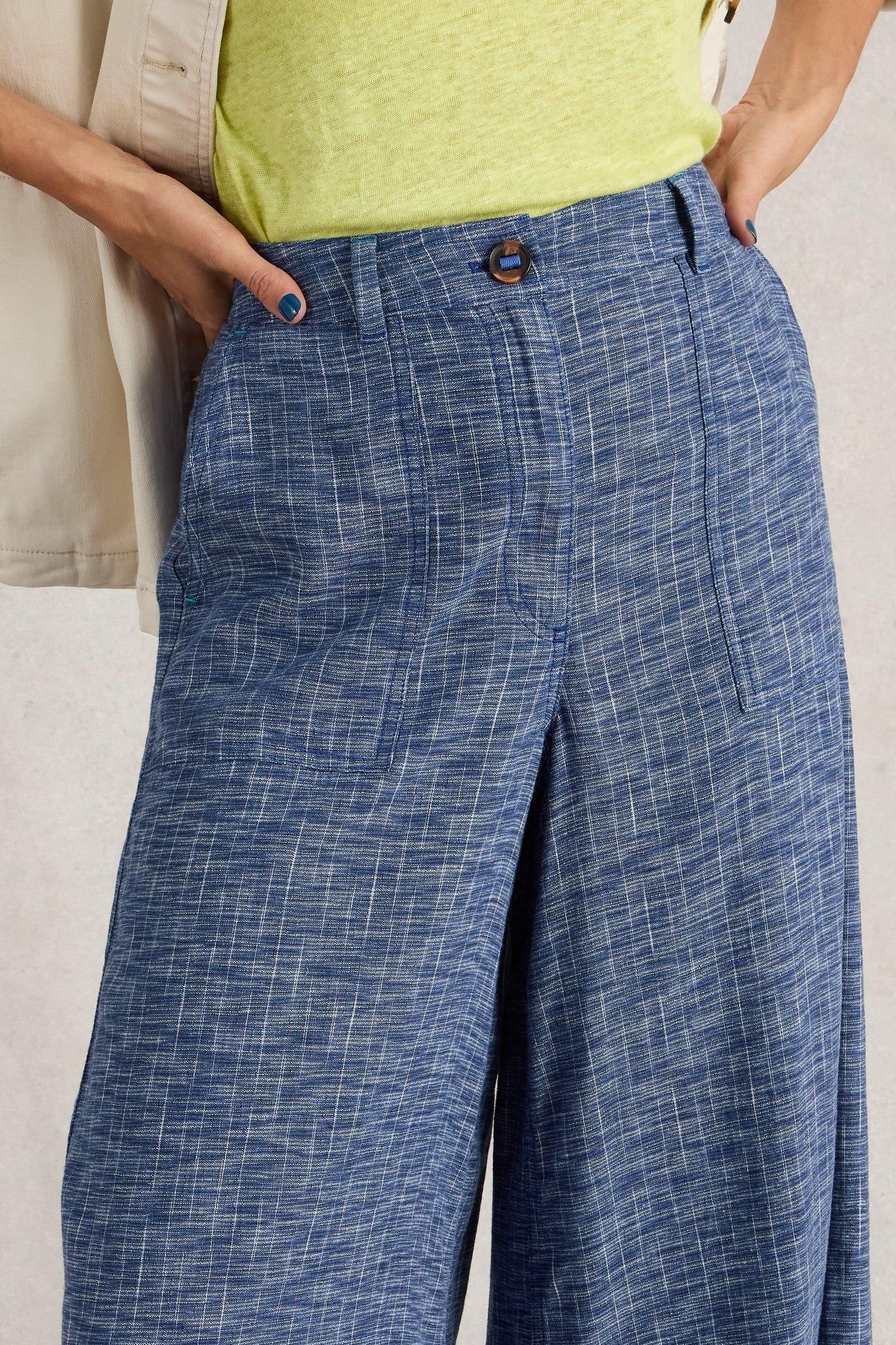 ROXY LINEN BLEND CULOTTE BLUE MULTI 5