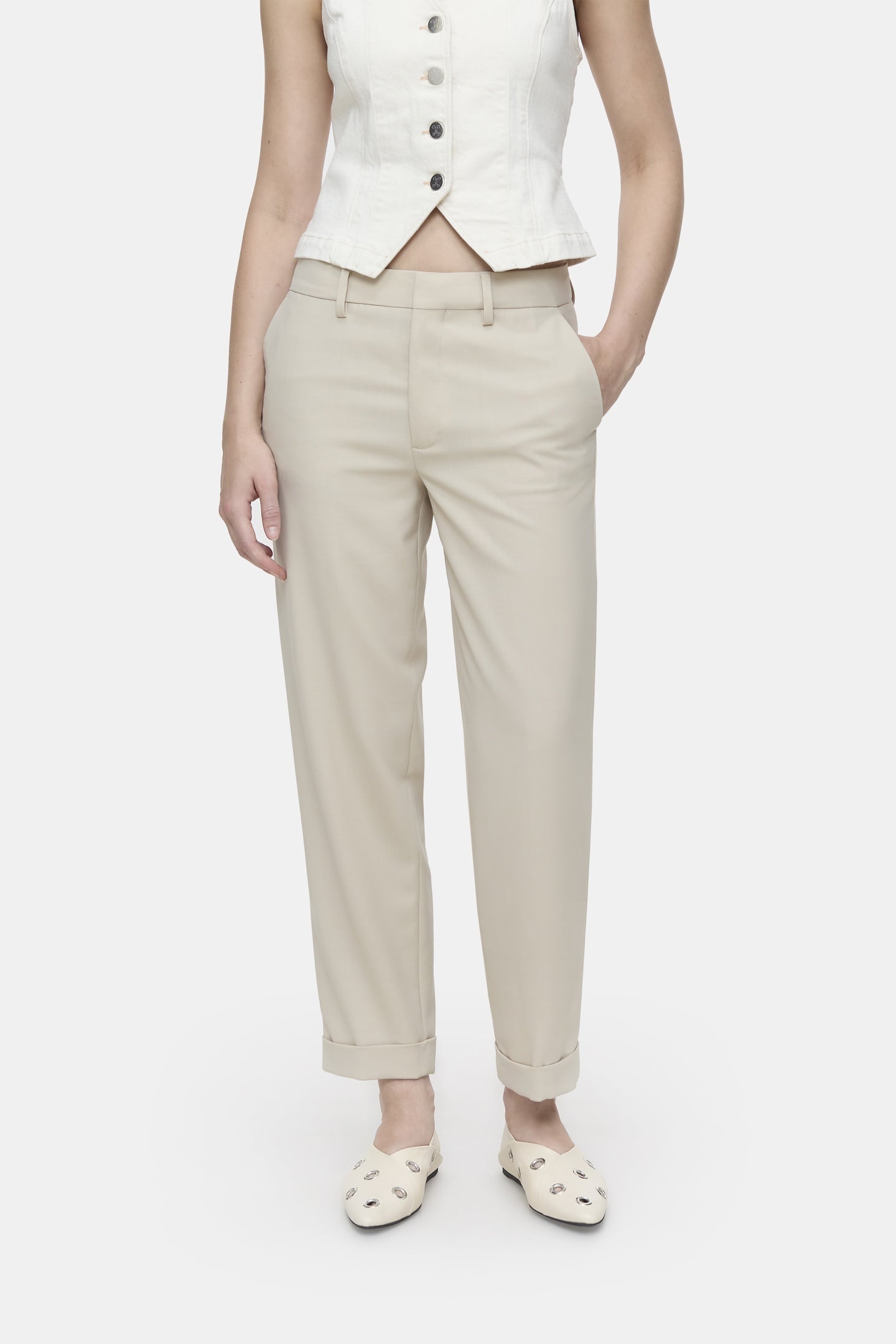 AUCKLEY PANTS PEARL BEIGE 1