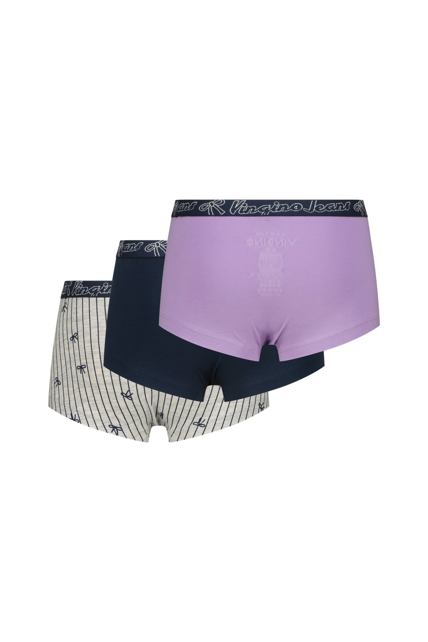 GIRLS BOW 3PACK HIPSTER GREY MELEE 1