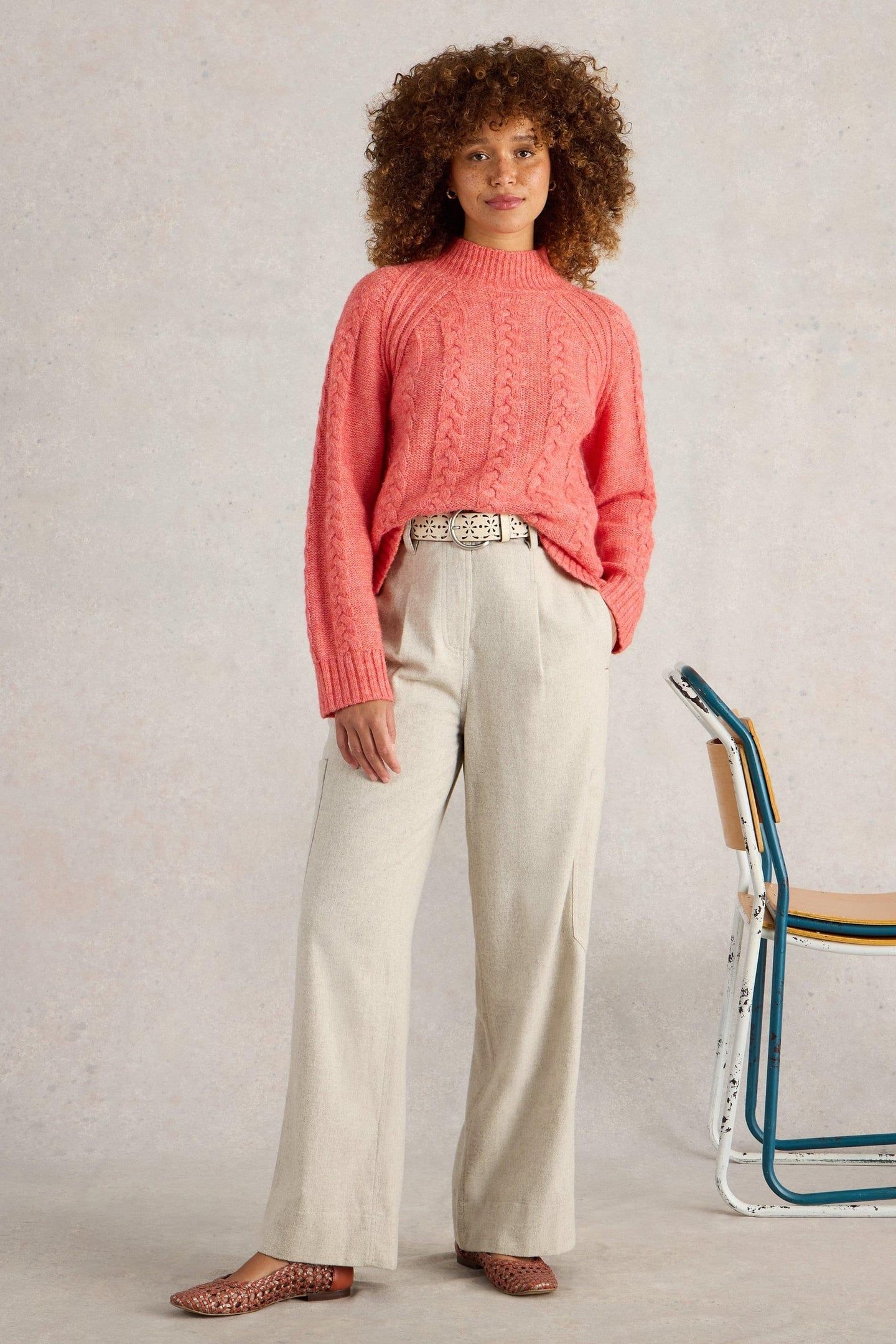 CARLIE TWEEDY CARGO TROUSER LIGHT NATURAL 1