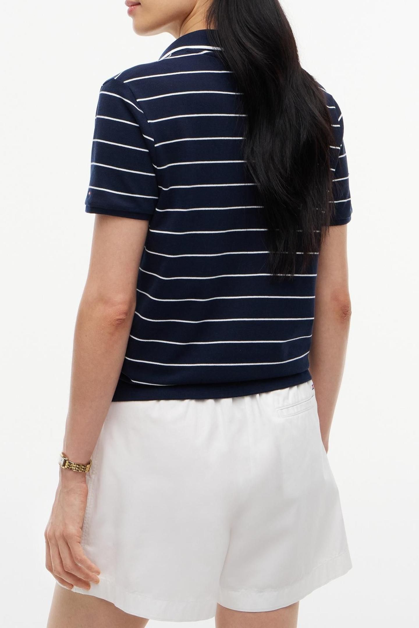 LYOCELL HENLEY SS FINE DARK NIGHT NAVY/WHITE 2