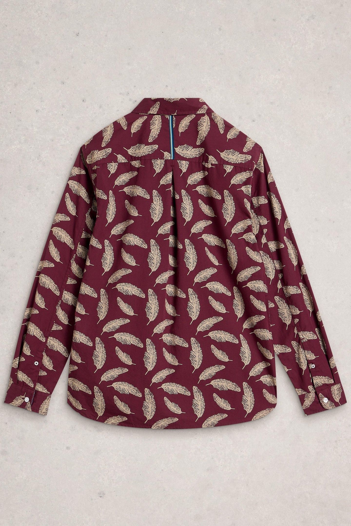 FEATHER PRINTED SHIRT RED PRINT 2