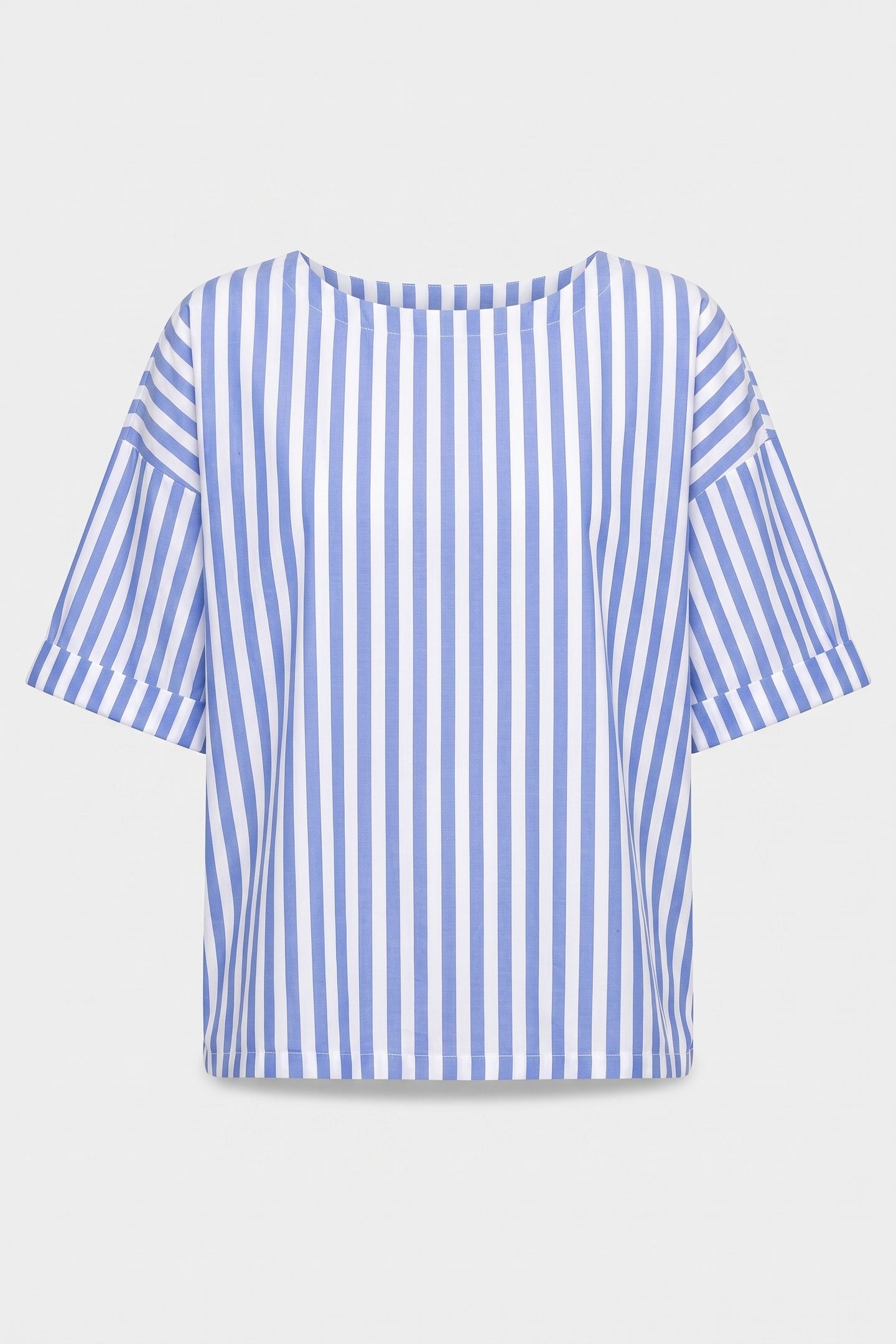 COTTON STRIPE BLOUSE SKYWAY BLUE 3