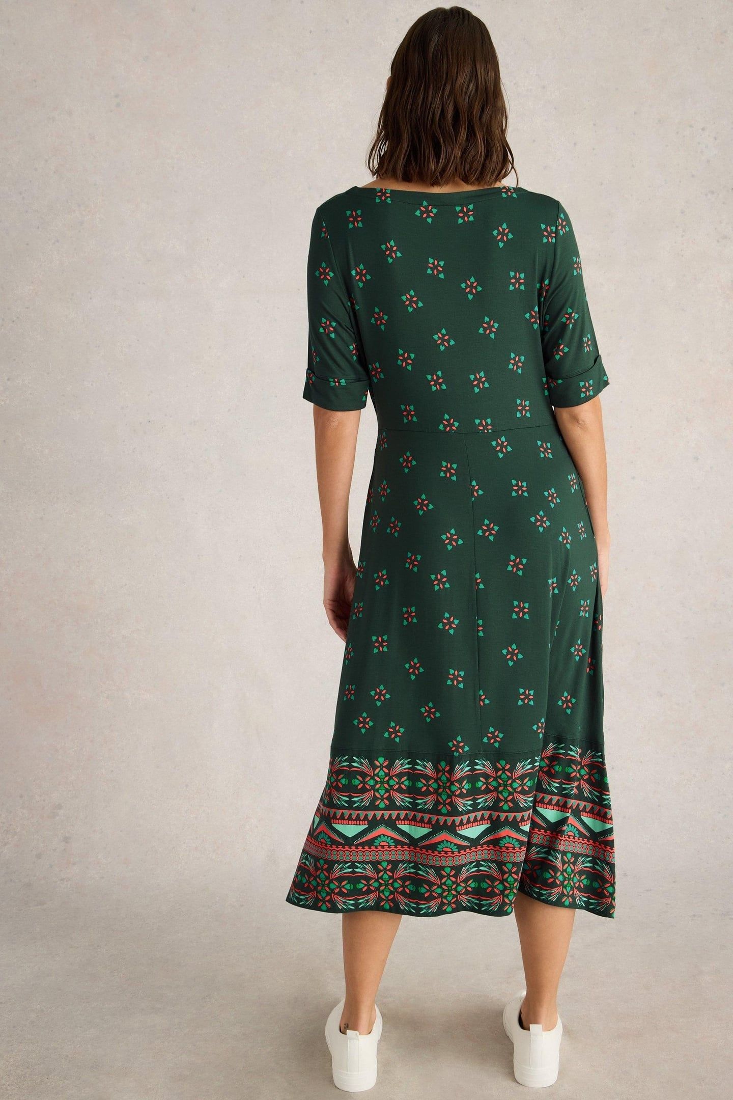 MILLIE JERSEY DRESS GREEN PRINT 3