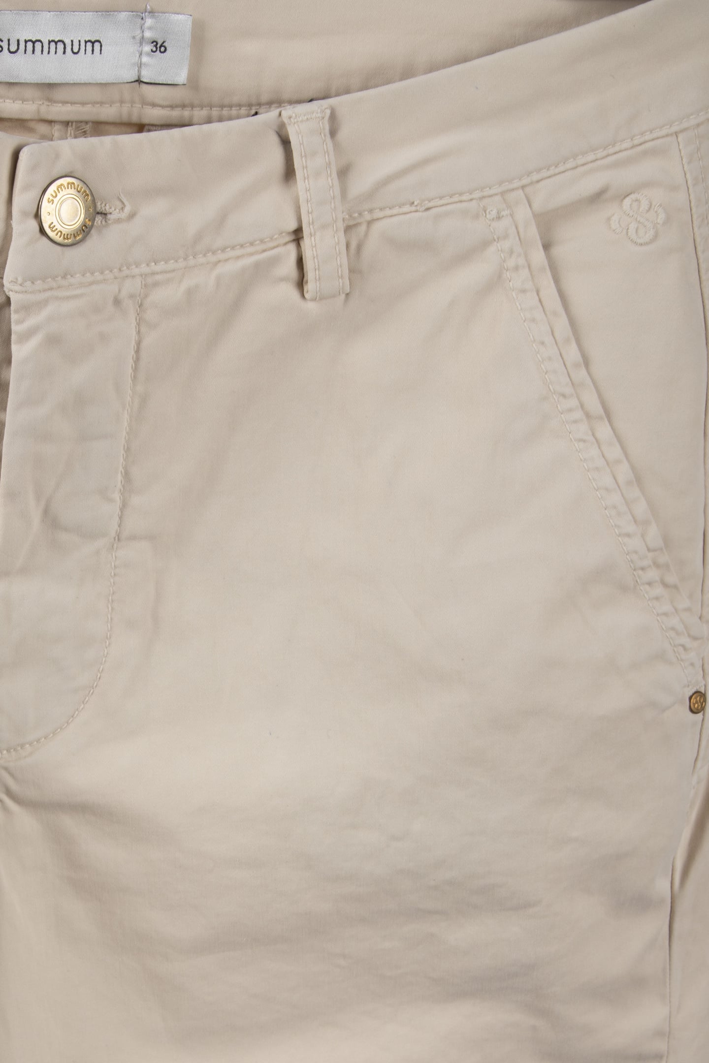 SLIM CHINO PEACH STRETCH SATEEN IVORY 4