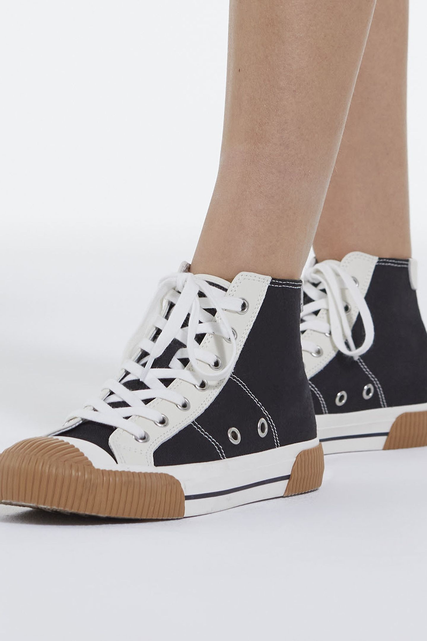 UNISEX CANVAS RIDING BASKET WITH LEATHER TRIM BLACK 5