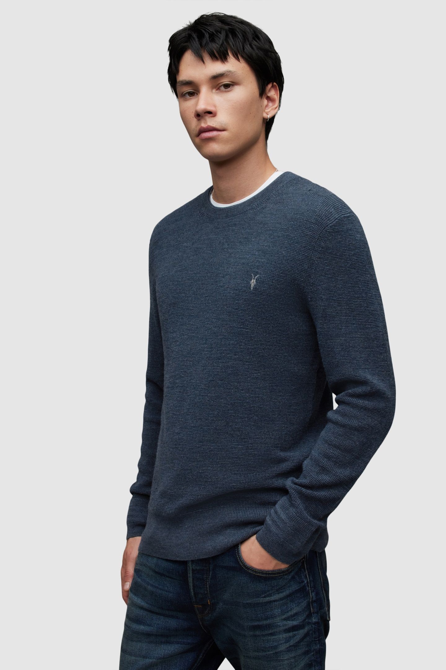 IVAR MERINO CREW SOLAR BLUE MARL 2