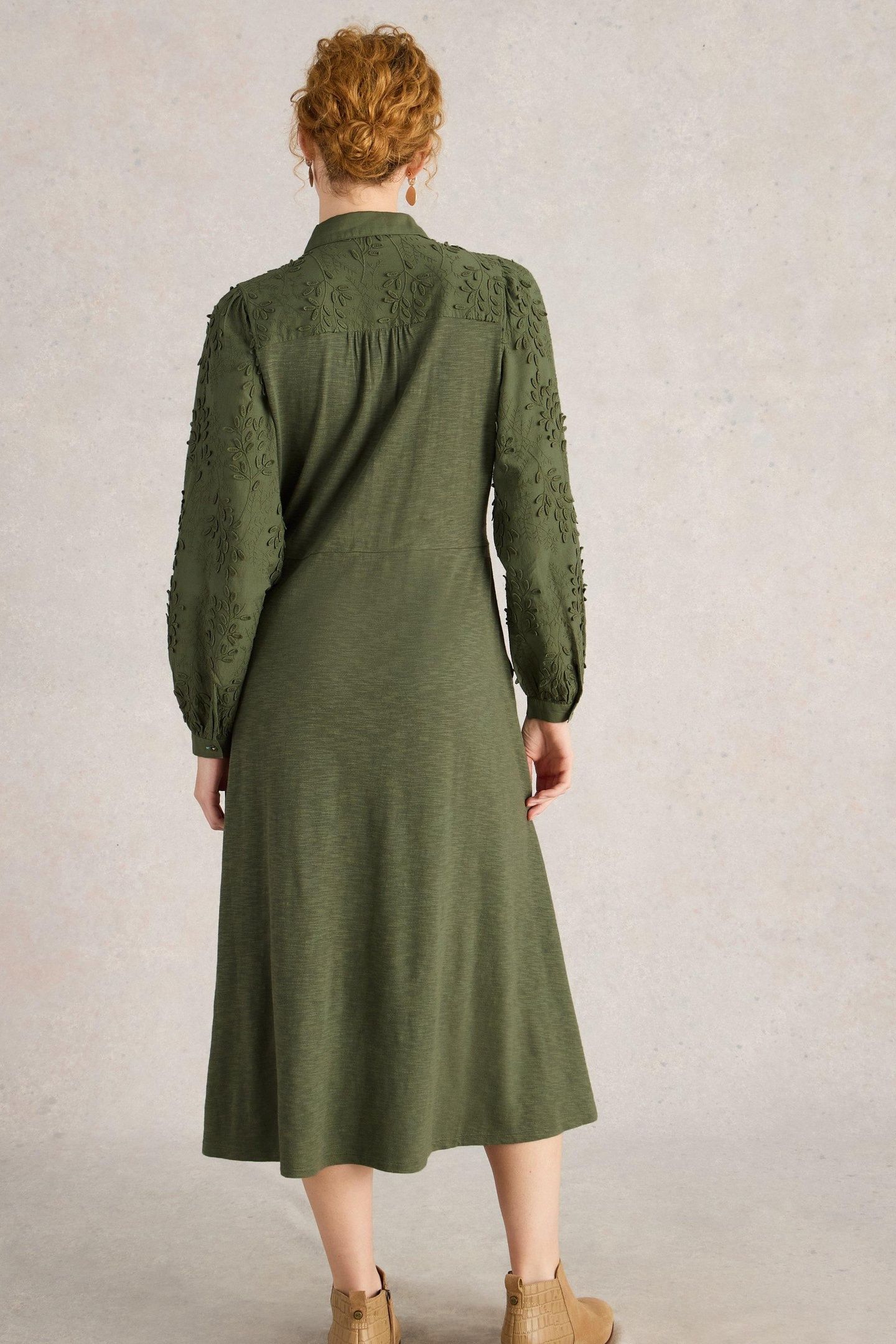 RUA EMBROIDERED DRESS DUSTY GREEN 2