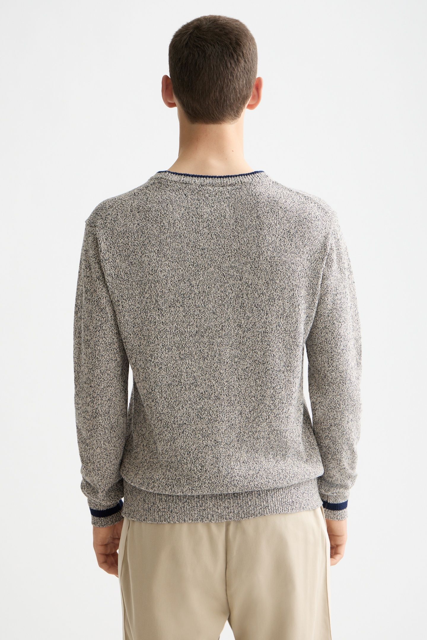 MELANGE REGULAR FIT CREW NECK PLAZA TAUPE MELANGE 3