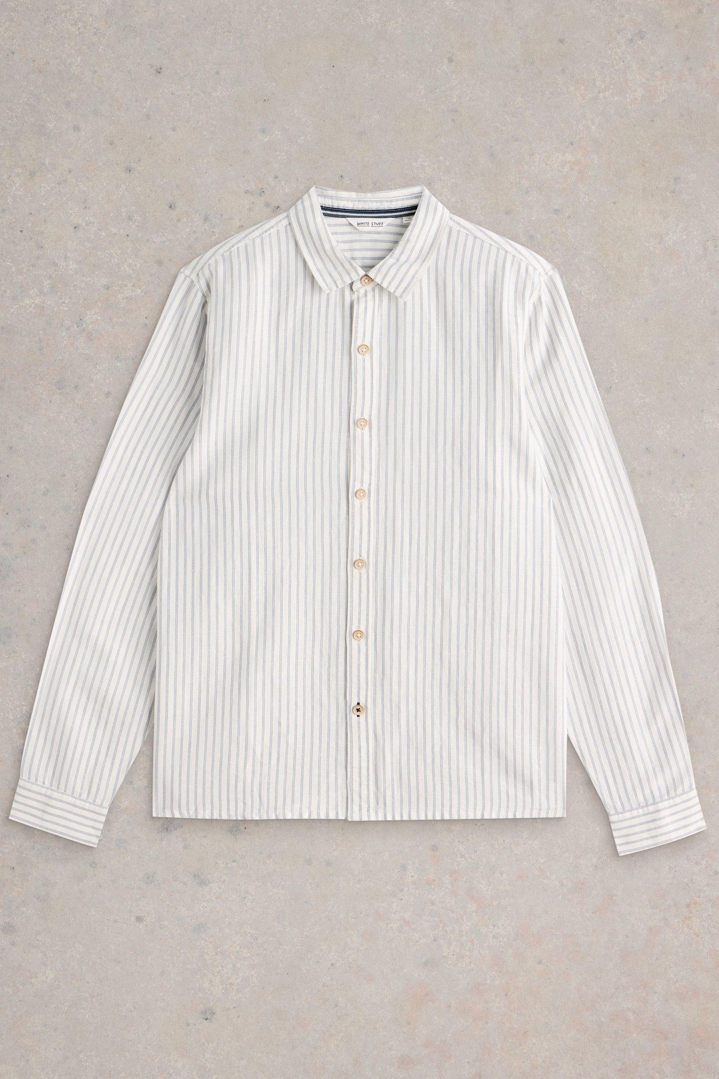 KESWICK STRIPE LS LINEN SHIRT NATURAL MULTI 5
