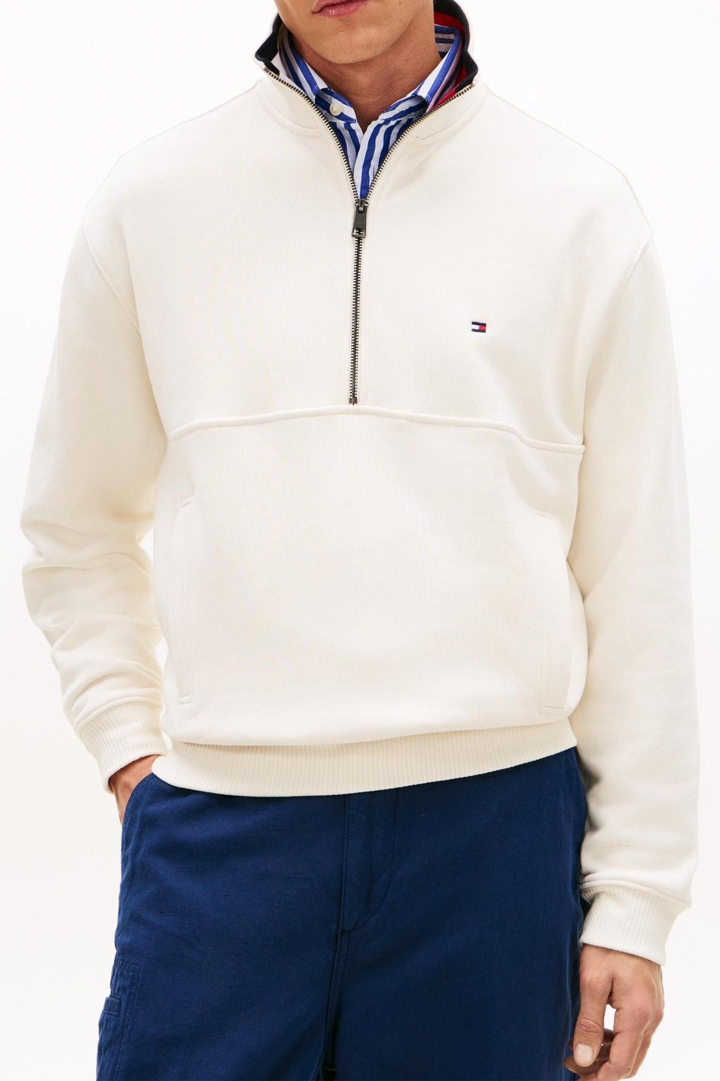 FLAG 1/4 ZIP IVORY PETAL 1