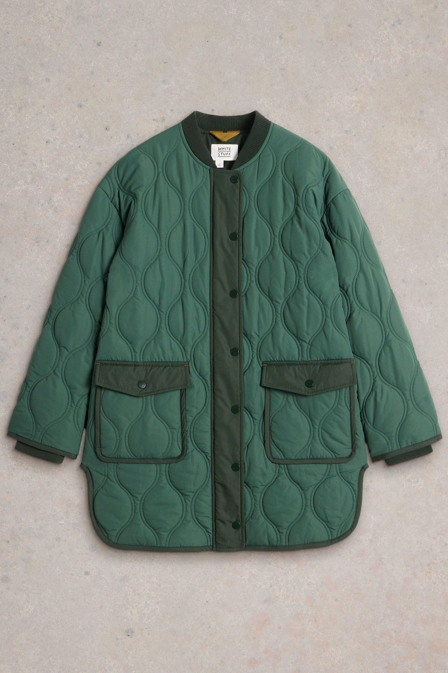 RAYA QUILTED COAT DARK GREEN 3