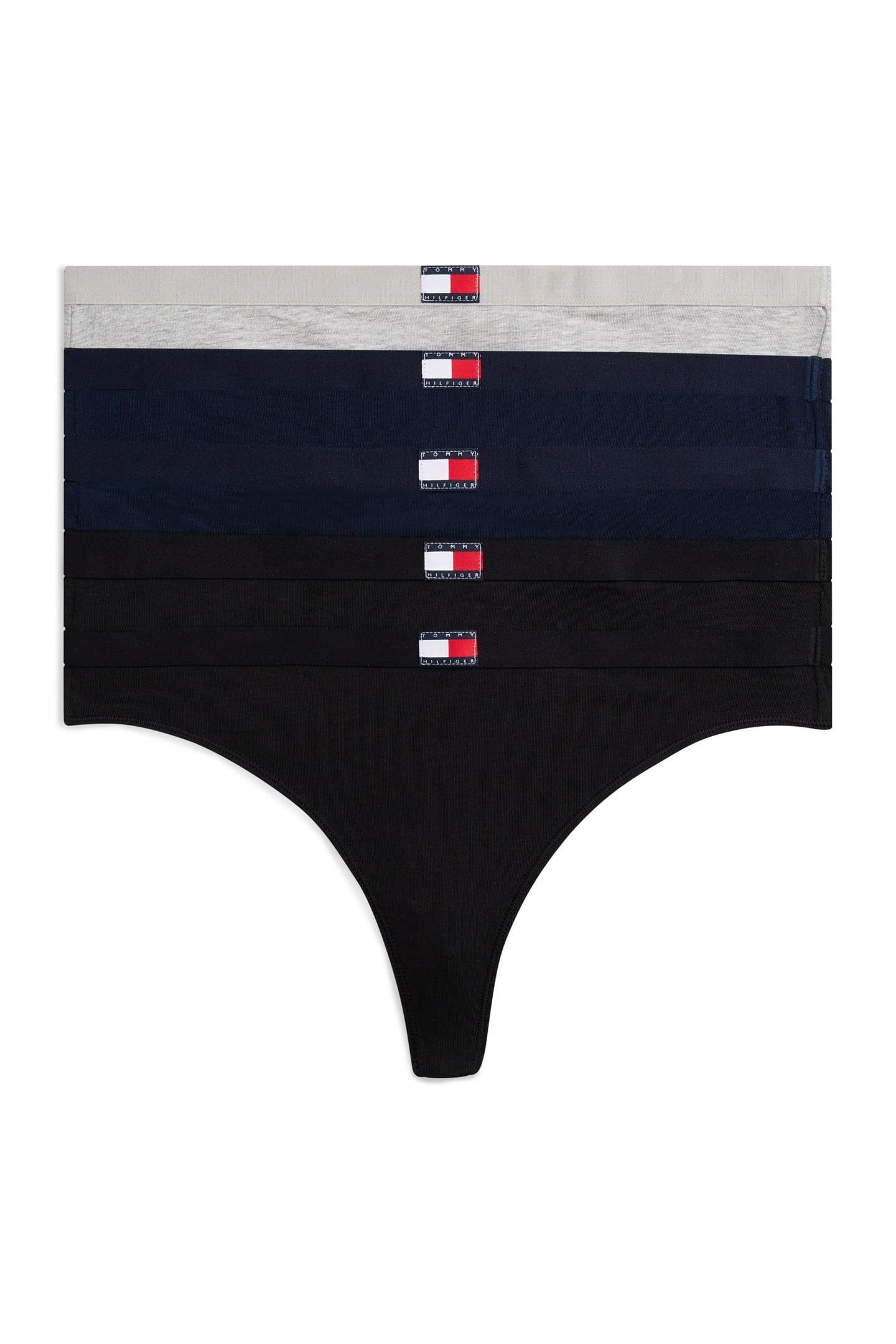 5 PACK THONG L GRY HEATHER/NAVY/BLACK 1