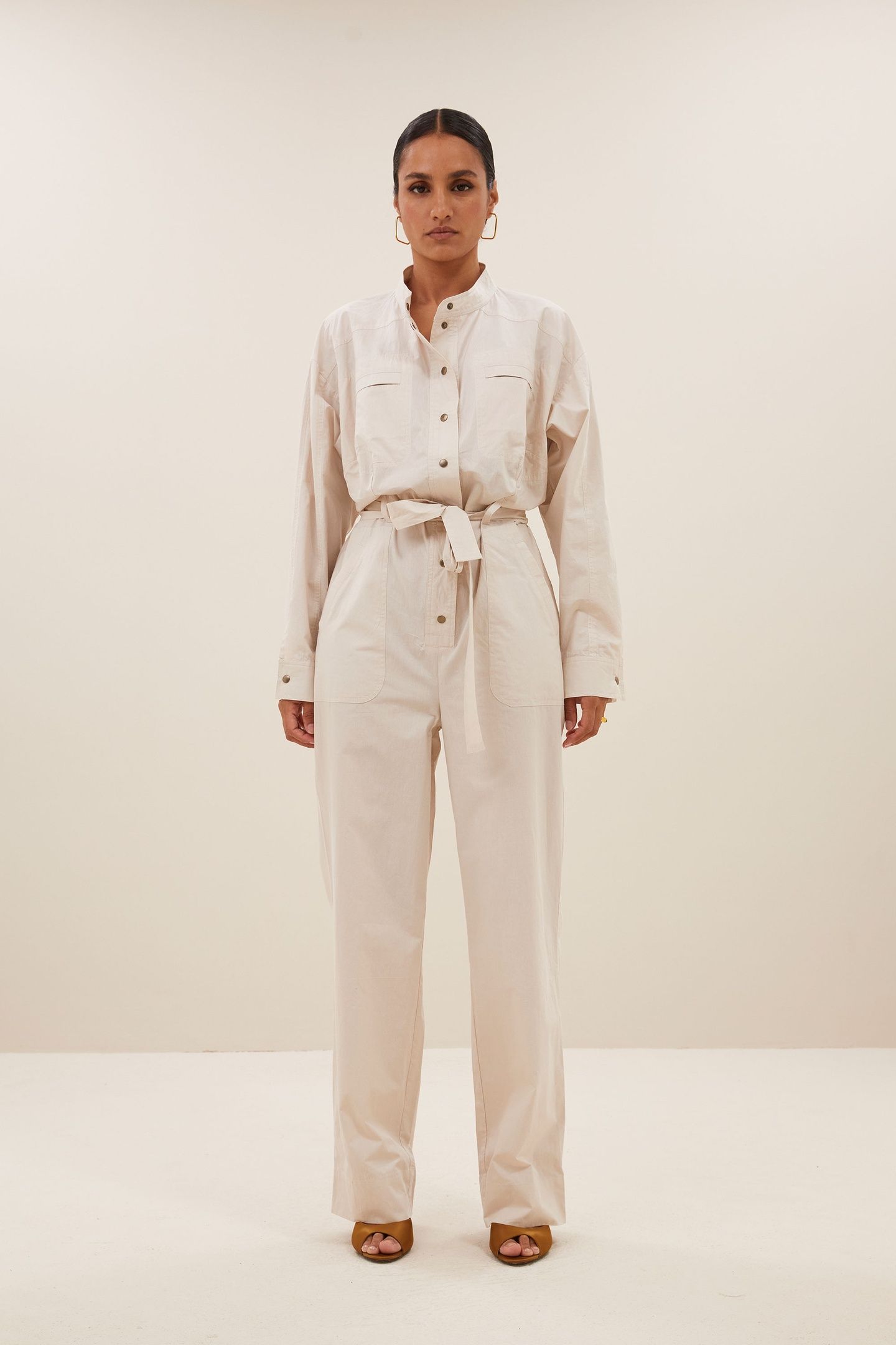 ESRA POPLIN SUIT ALMOND 2