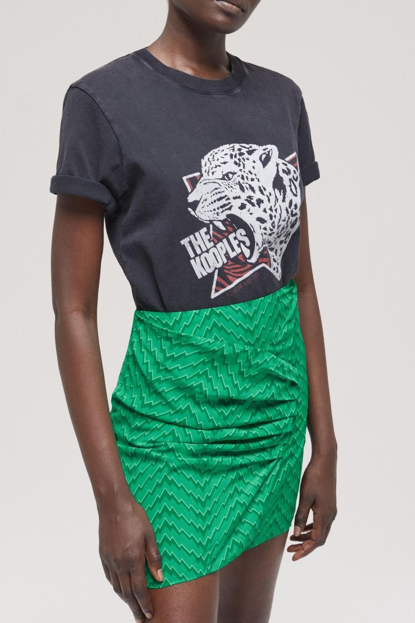 SHORT SKIRT PRINT ZIG ZAG GREEN 2