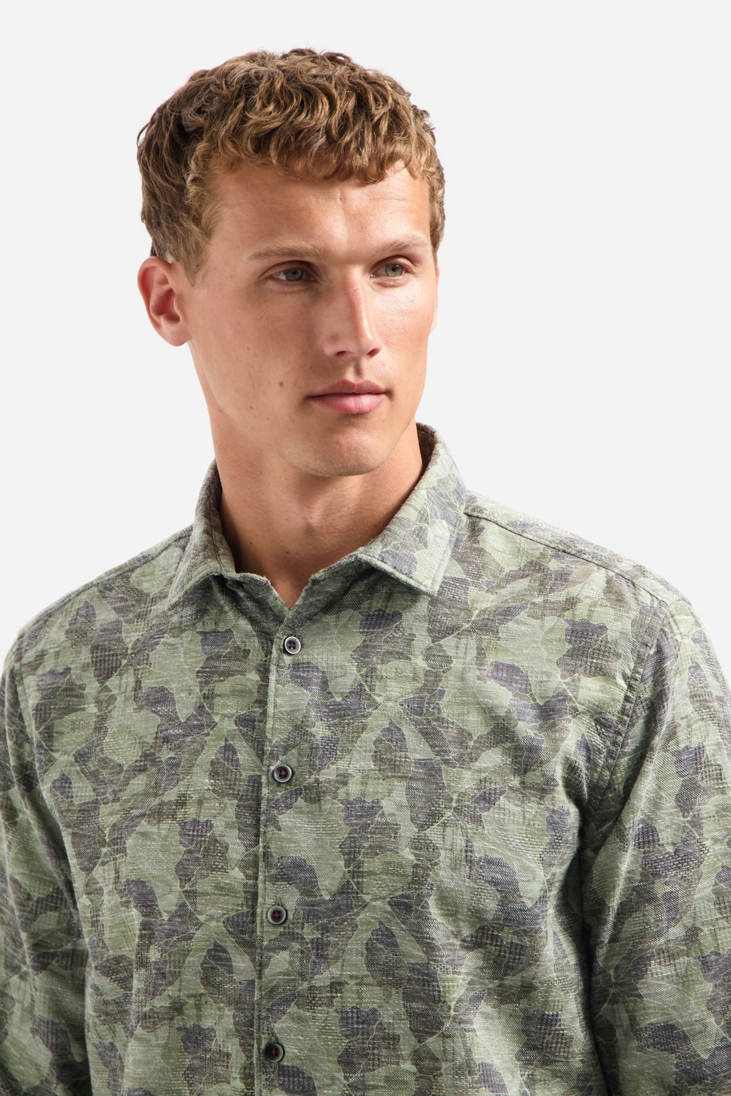 SHIRT ALLOVER PRINTED JACQUARD DARK GREEN 2