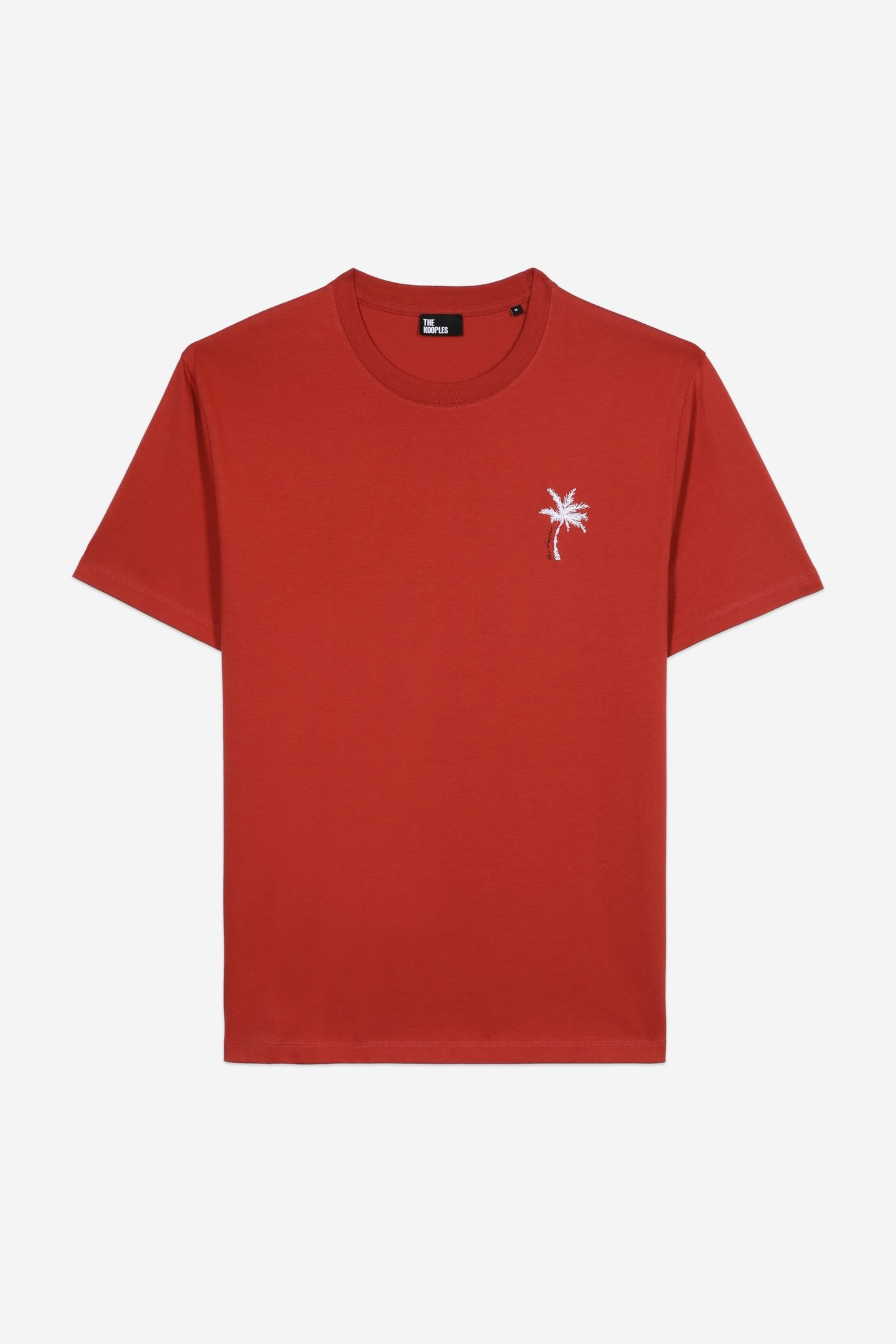SHORT-SLEEVED T-SHIRT WITH PALM TREE EMBROIDERY RED BRIQUE 5