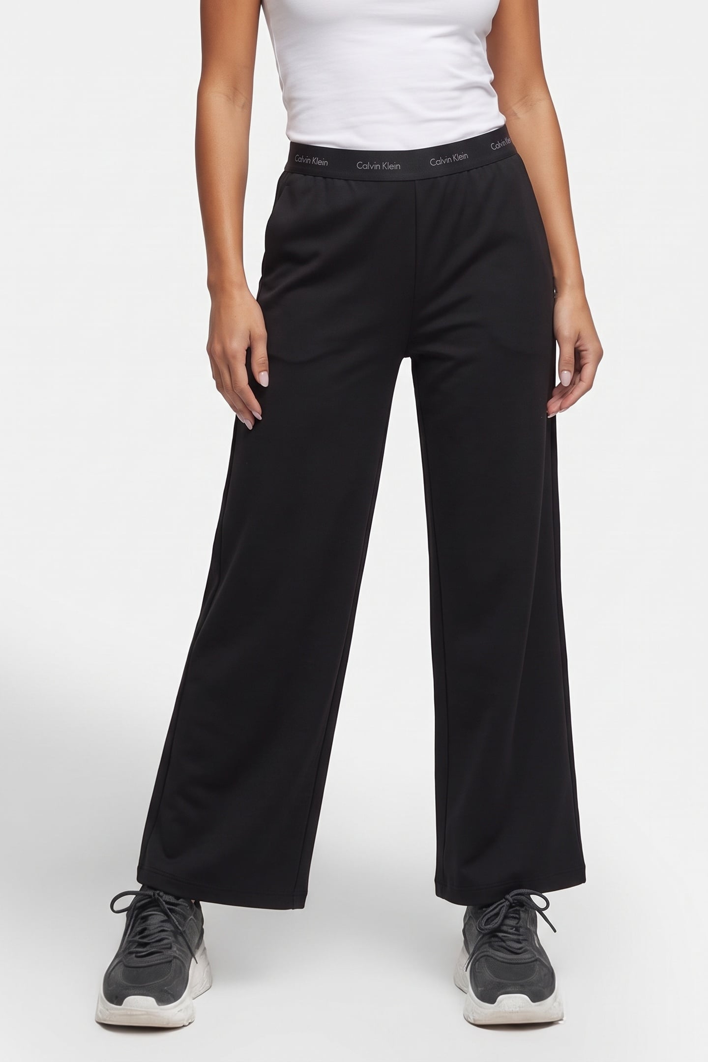 PONTE LOGO WAISTBAND TROUSER BLACK 1
