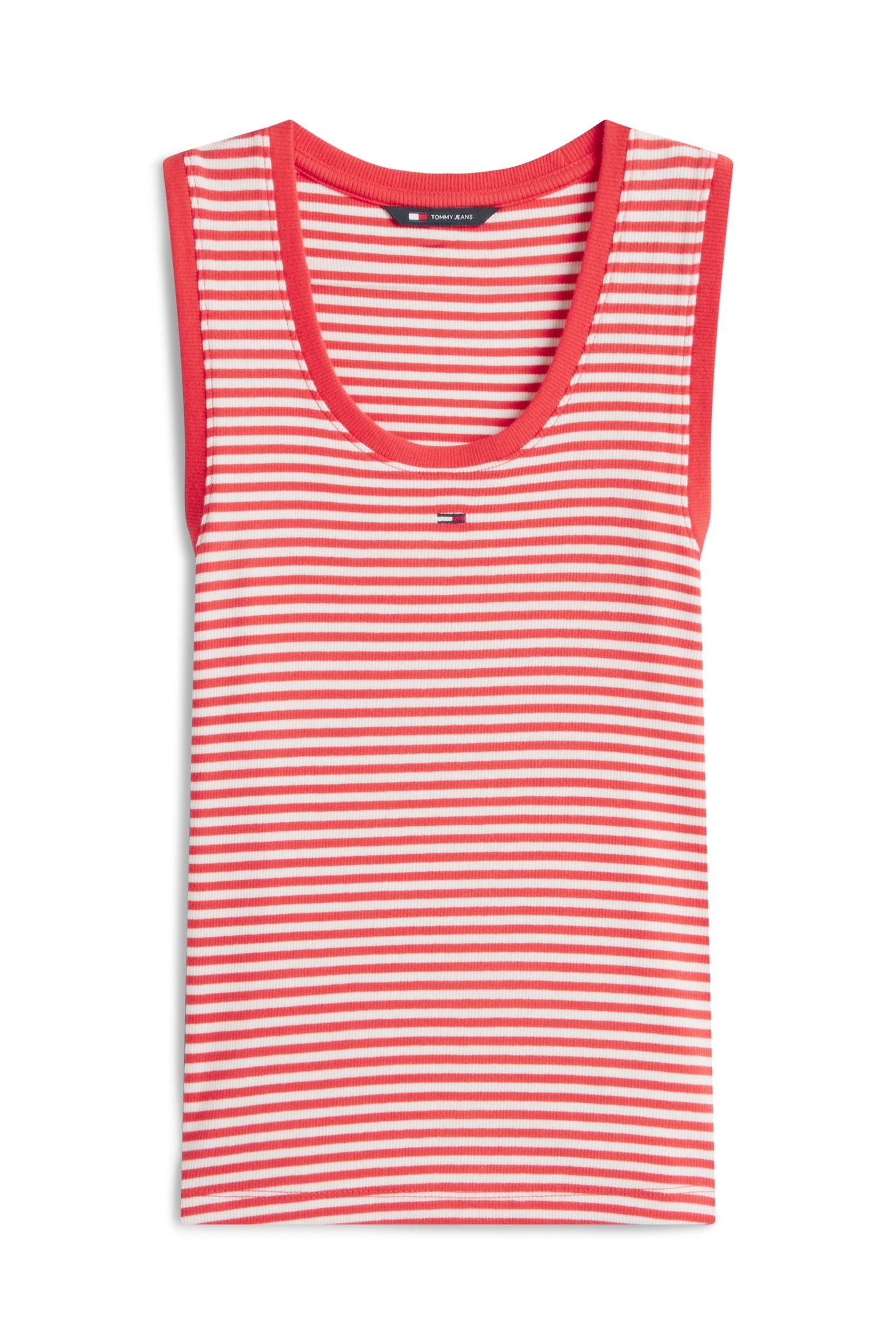 ESSENTIAL RIB TANK RED ALERT/STRIPE 4