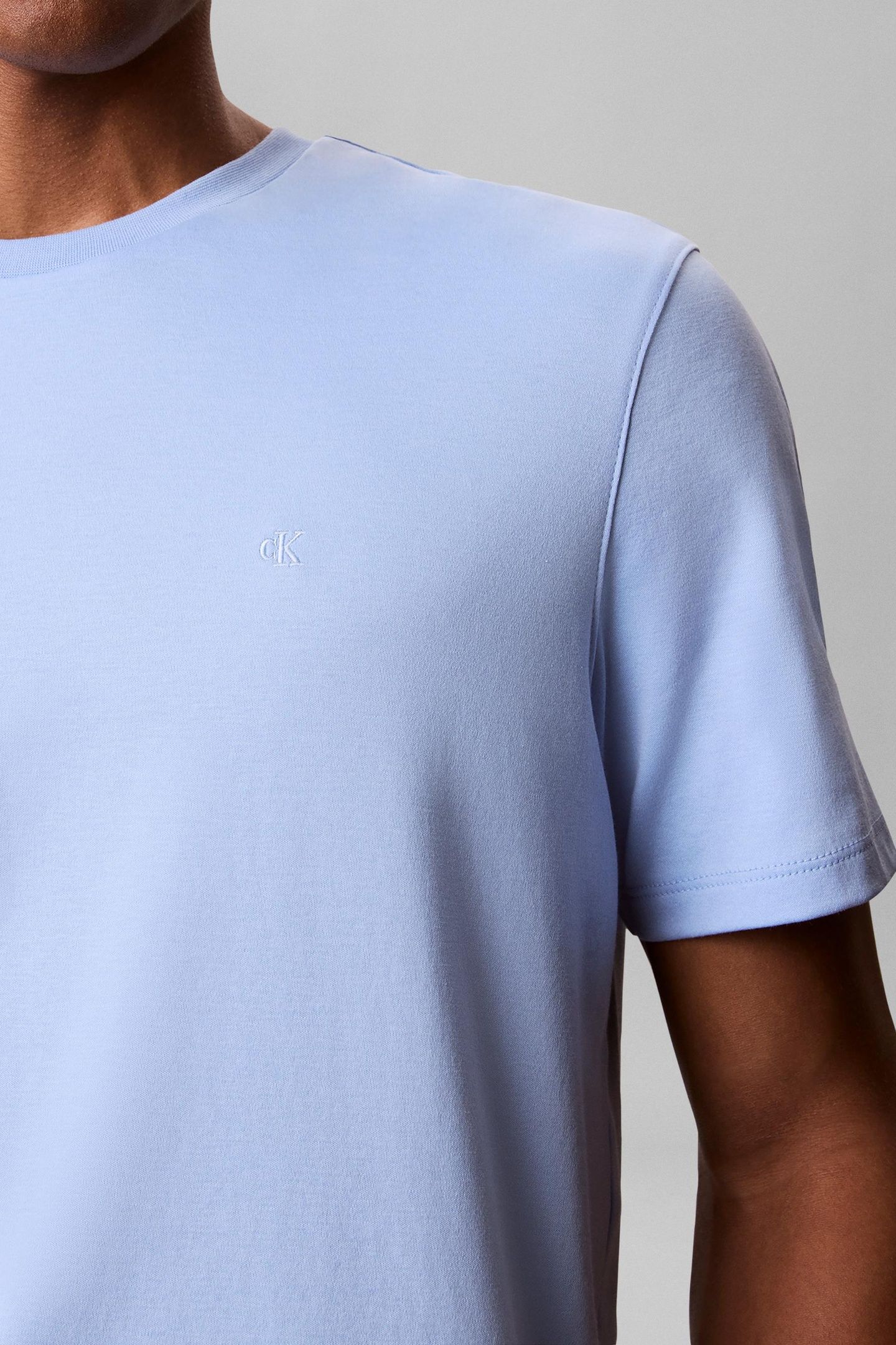 SS SUPIMA CHEST EMBROIDERY TEE PLACID BLUE 5