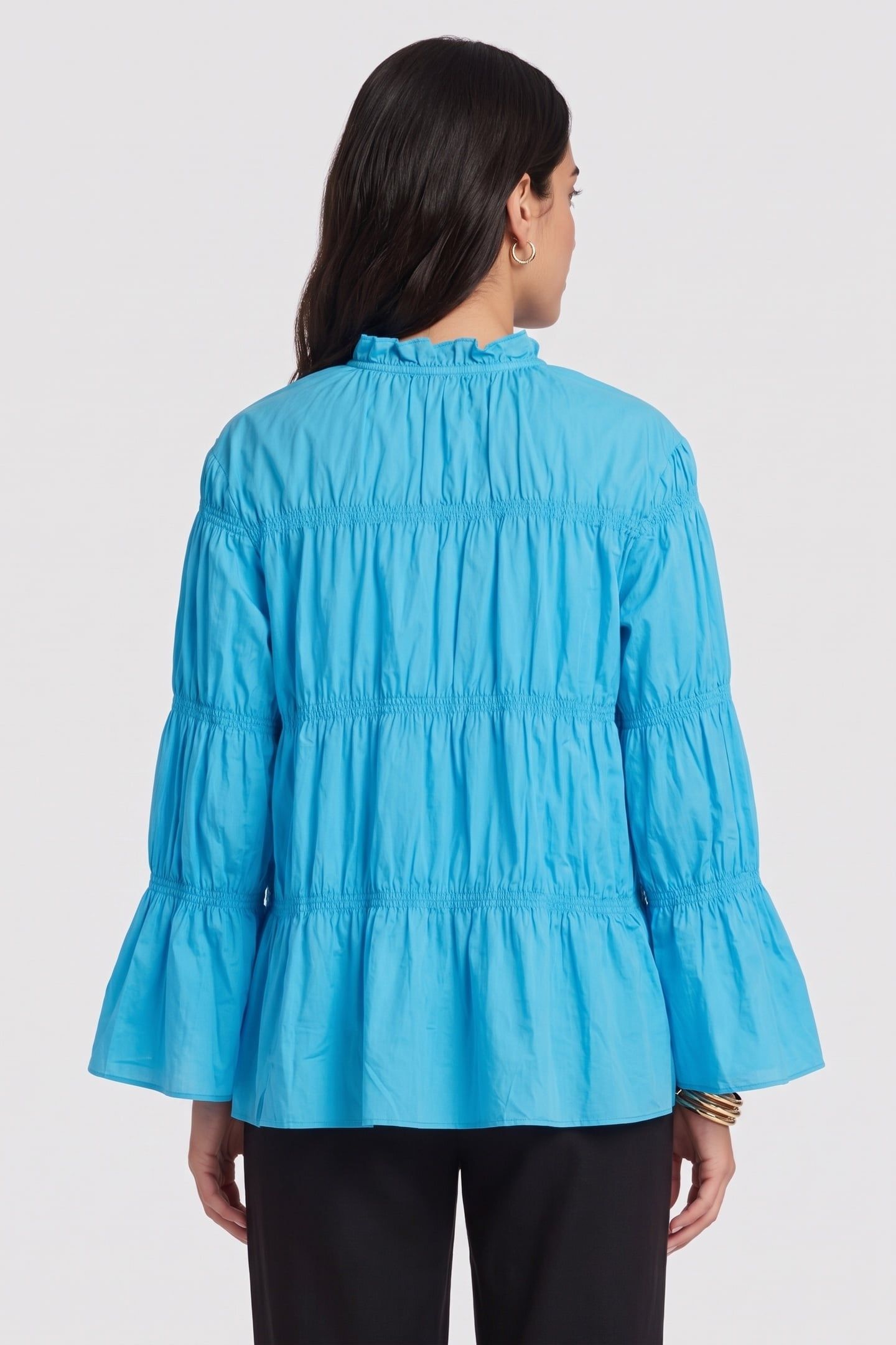 ZAIDA LIGHT TENCEL SHIRT TURQUOISE 2
