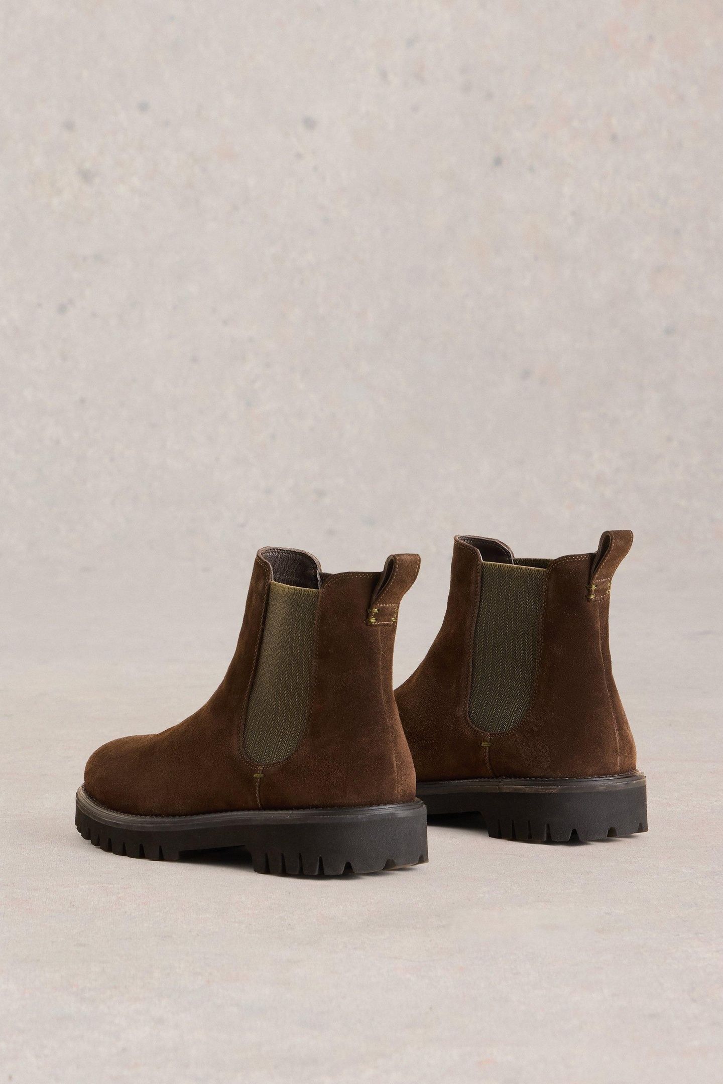 CHUNKY SUEDE CHELSEA BOOT DARK BROWN 4
