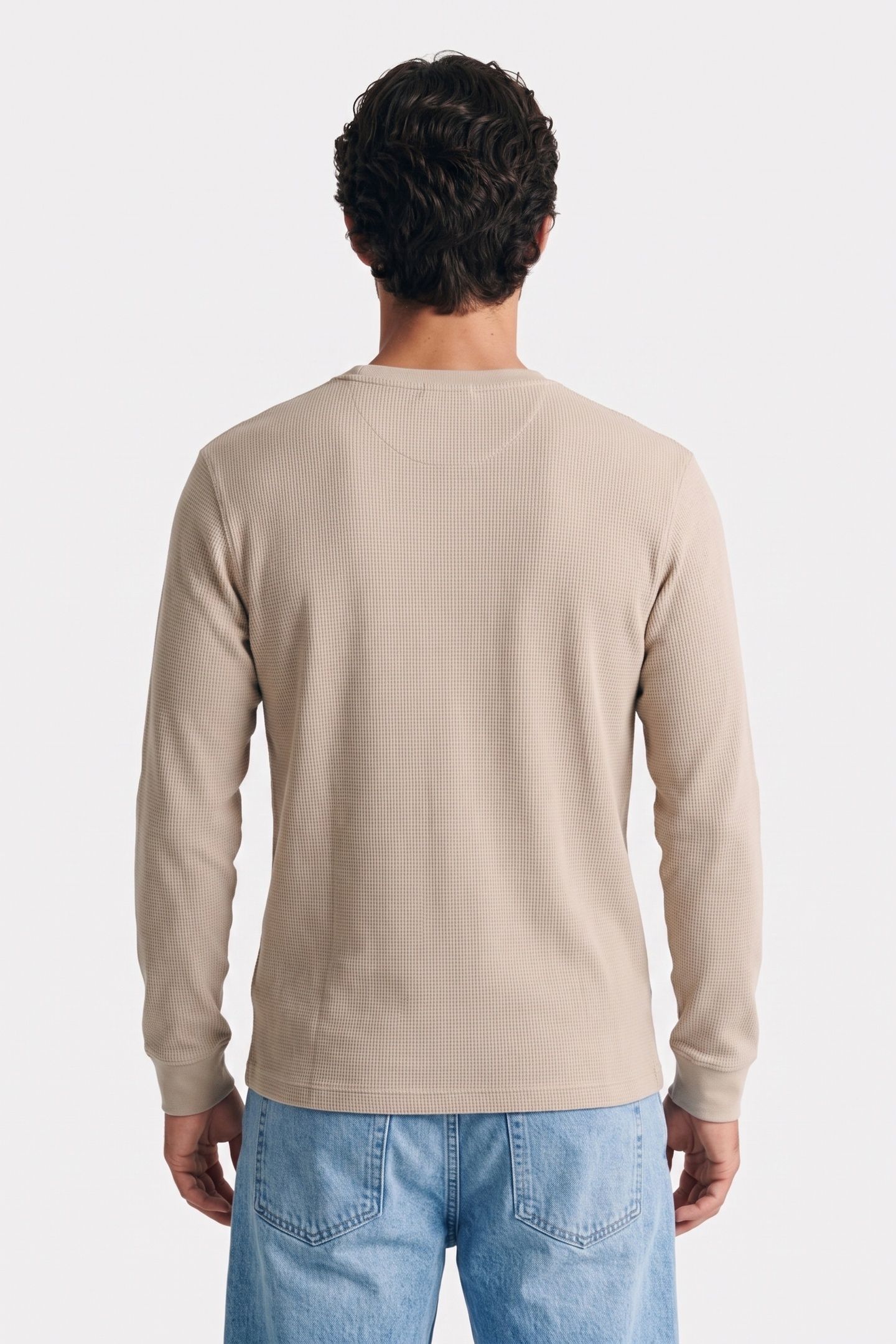 LONG SLEEVE WAFFLE BADGE T-SHIRT PLAZA TAUPE 2