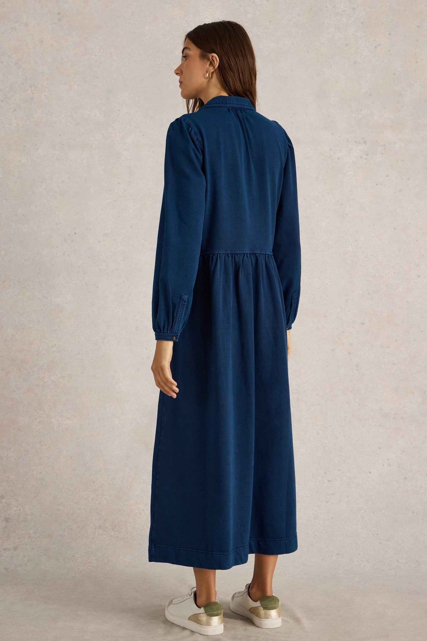 REN DENIM JERSEY DRESS DARK DENIM 2