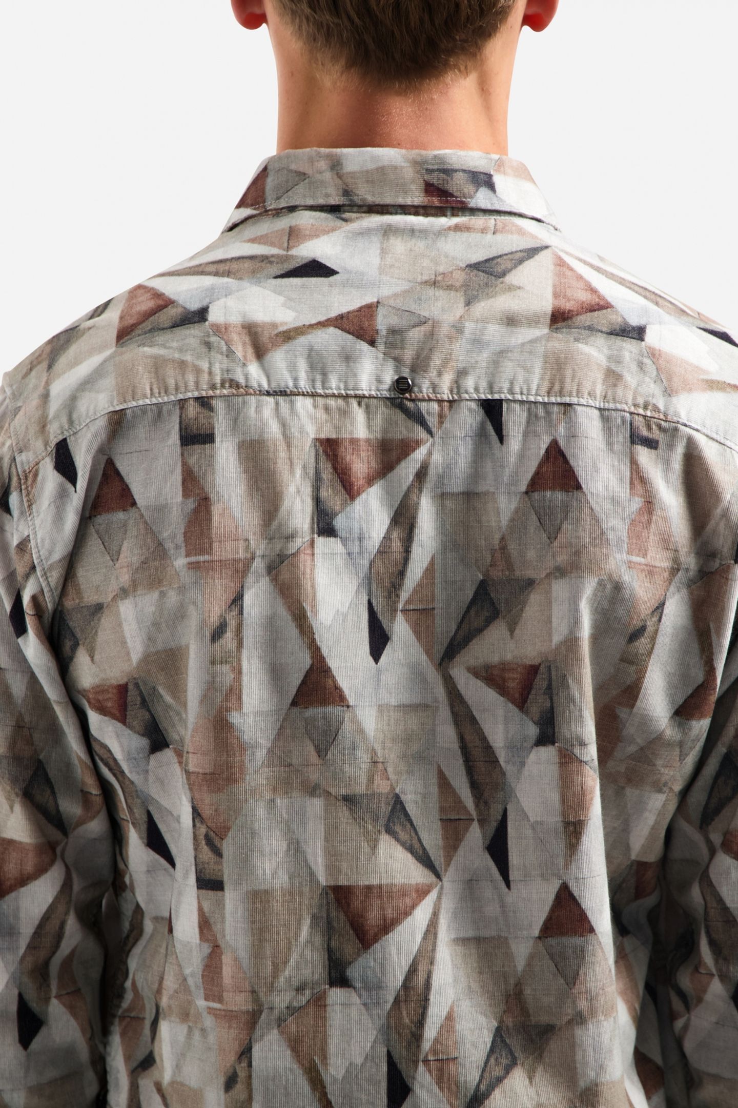SHIRT ALLOVER PRINTED FINE CORDUROY TAUPE 3