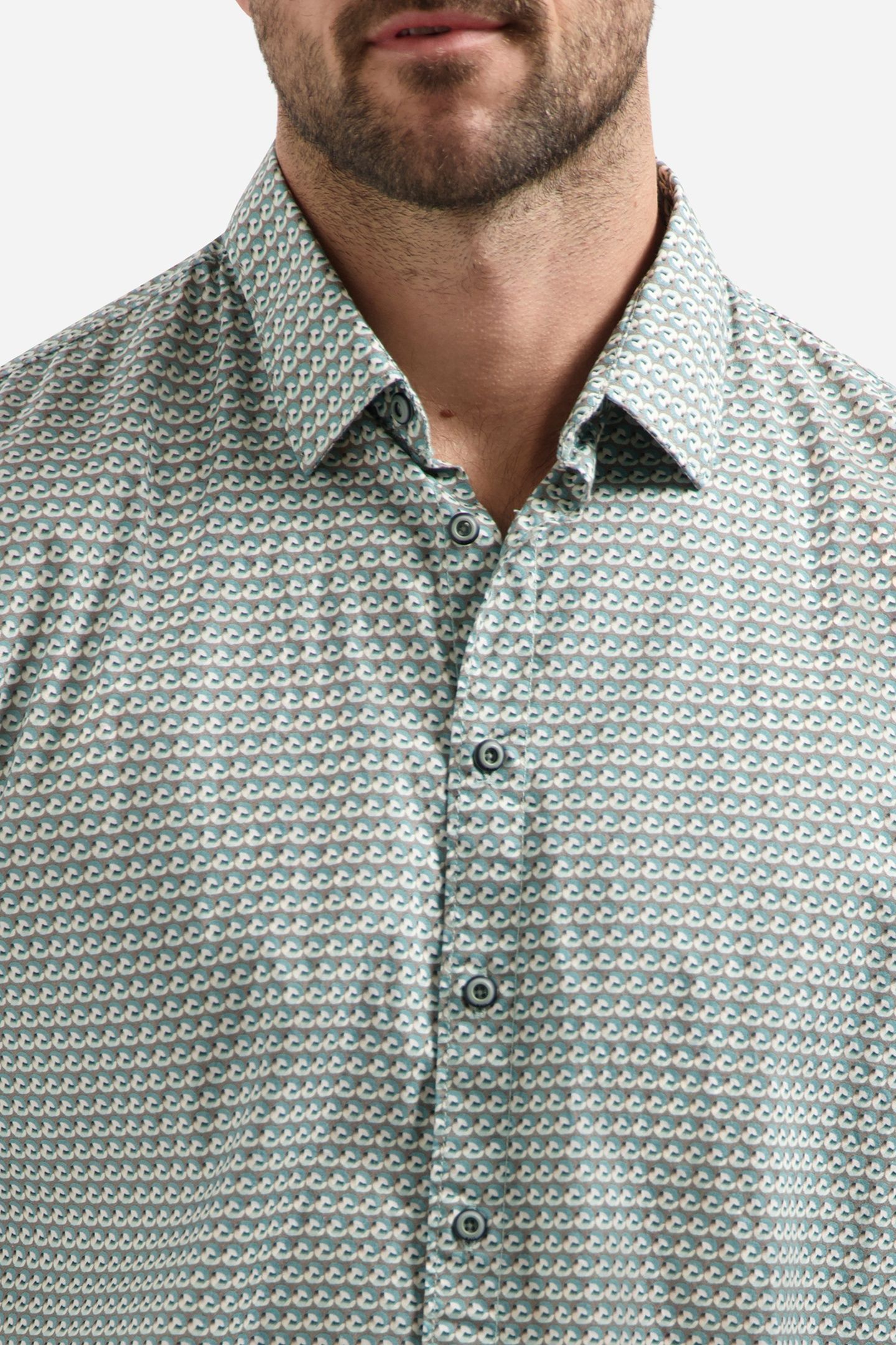 SHIRT STRETCH ALLOVER PRINTED SEABLUE 7