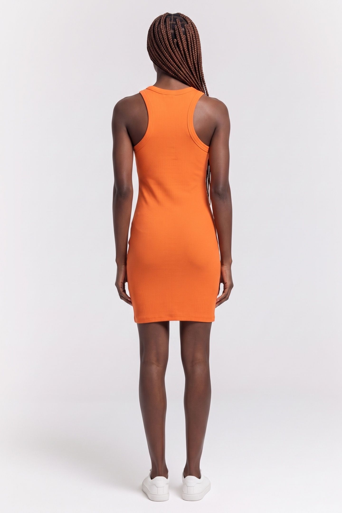 NAHARA COTTON RIB DRESS ORANGE 2