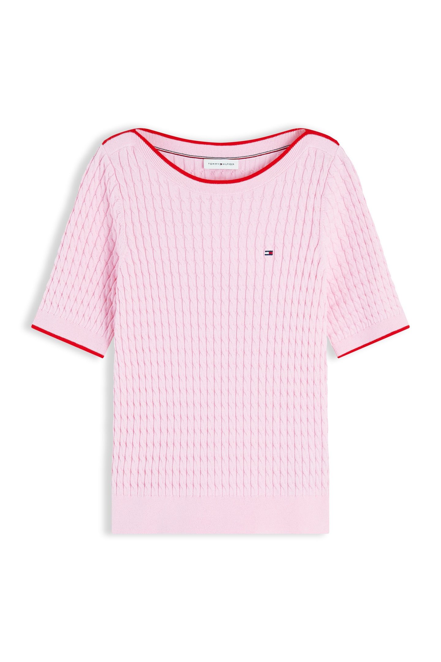 FINE CABLE BOAT NECK TOP CLASSIC PINK 4