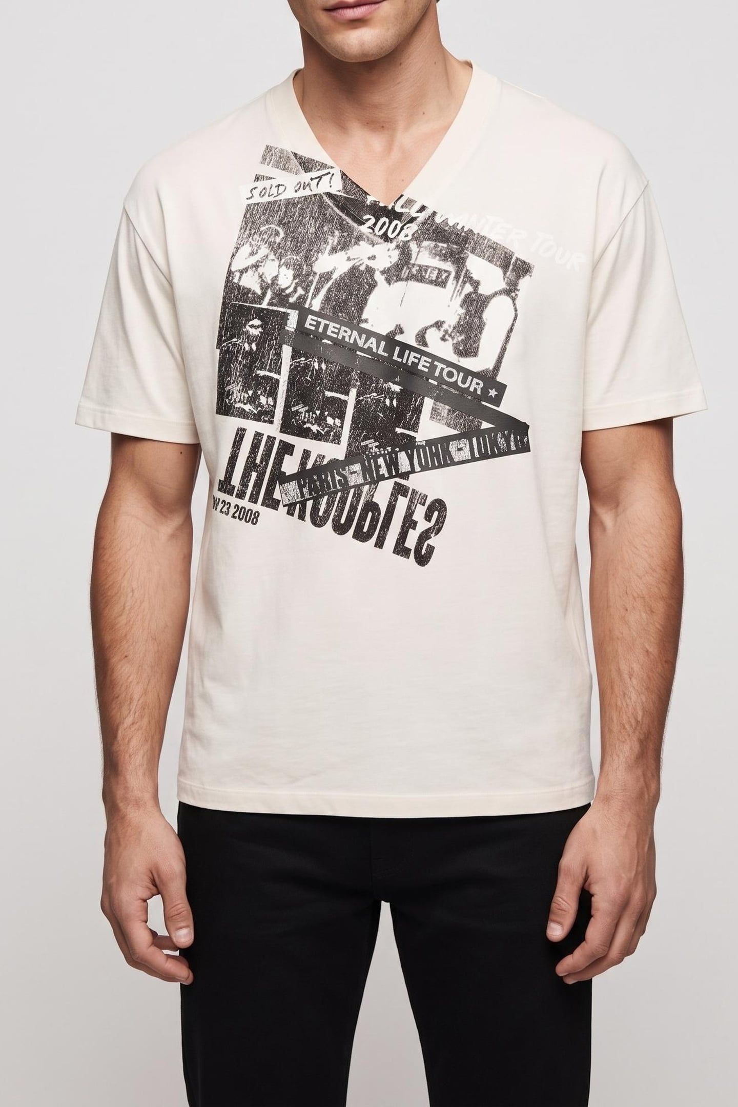 SHORT-SLEEVED T-SHIRT WITH PRINT ECRU 1