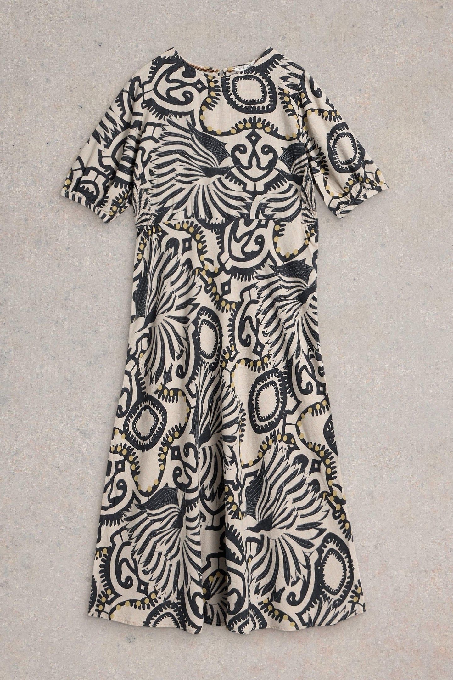 BECCA BIAS CUT DRESS NATURAL PRINT 4