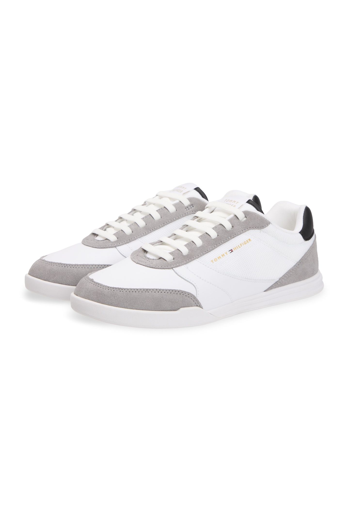 MIXED TEXTURE CUPSOLE TRAINERS WILEATHER WHITE 3